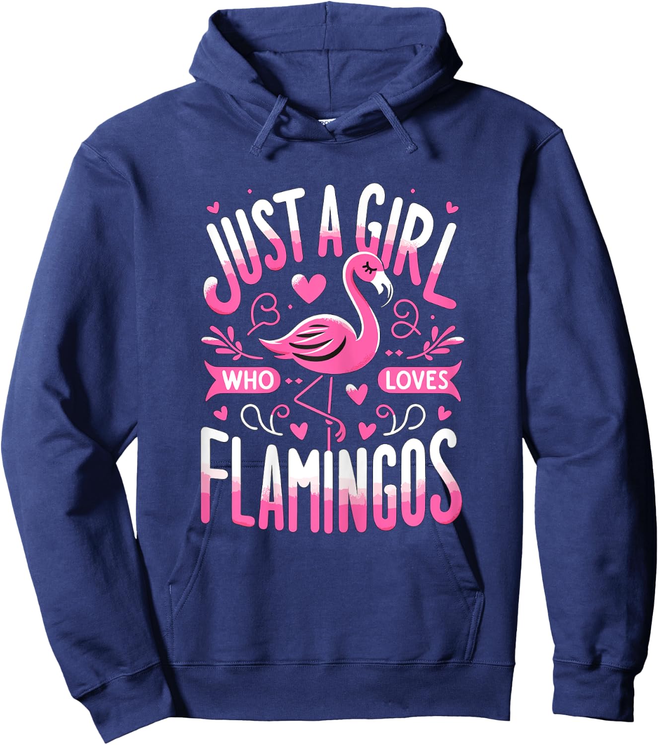 Just a Girl who loves Flamingos Hoodie - Hoodie | Navy