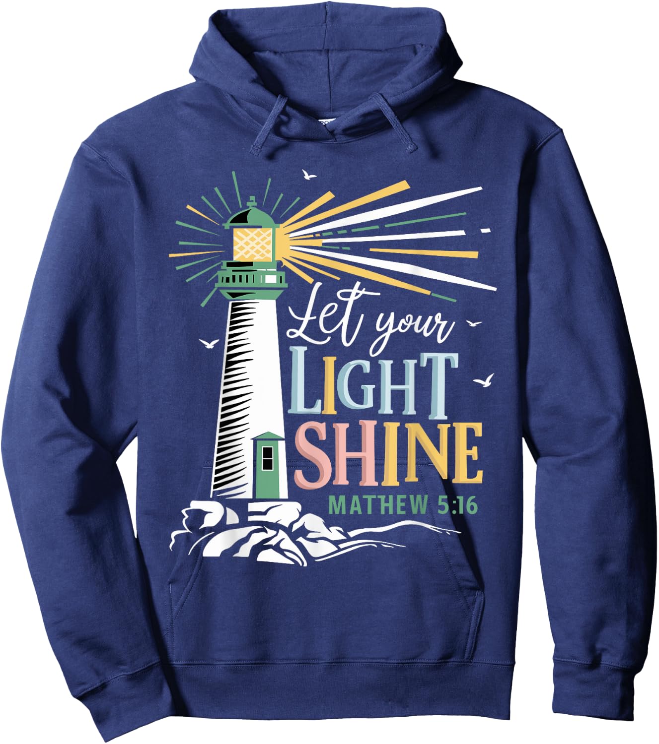 Christianity Jesus Lighthouse-let your light shine Hoodie - Hoodie | Navy