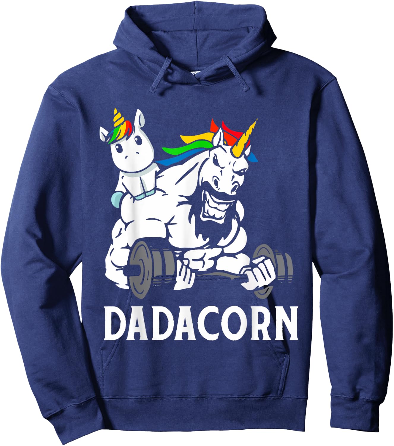 Fathers Day Gift Unicorn Dad Shirt Funny Dadacorn Men Hoodie - Hoodie | Navy
