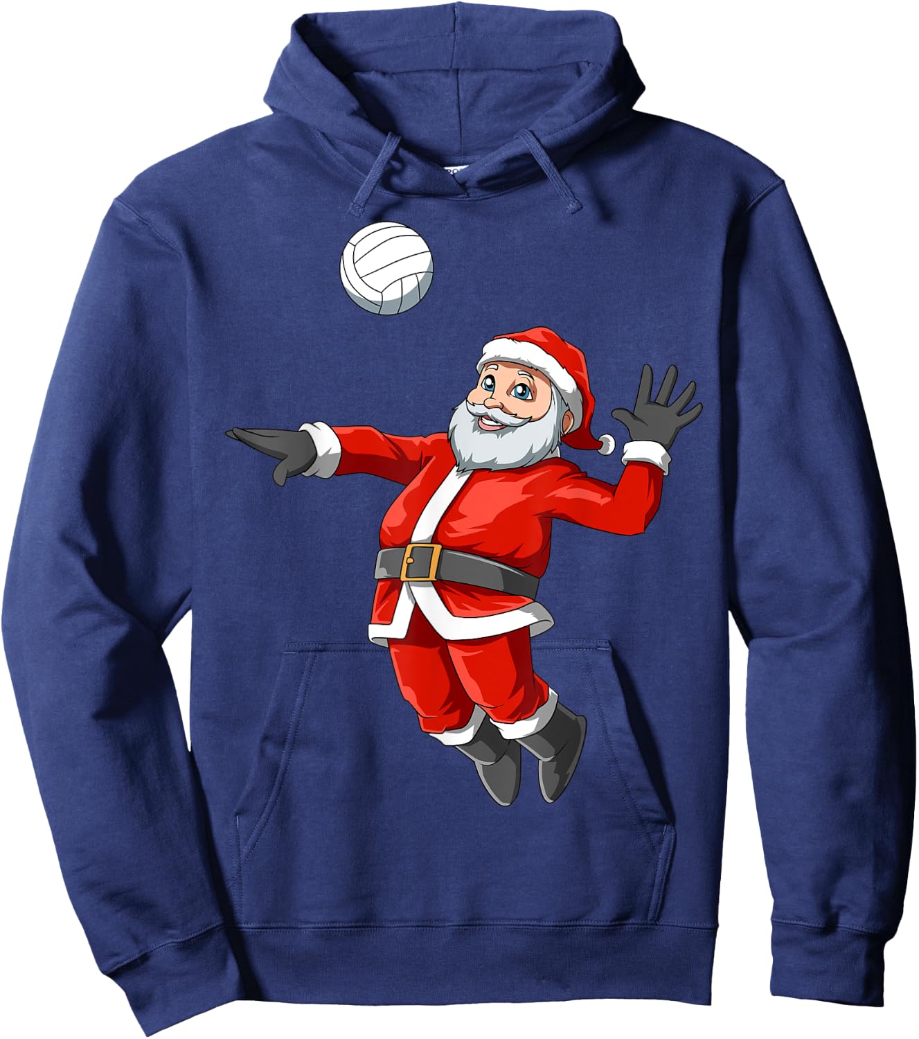 Santa Volleyball Christmas Santa Playing Volleyball Santa Hoodie - Hoodie | Navy