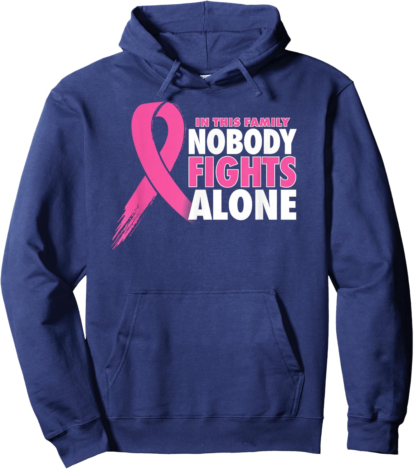 Nobody Fights Alone Breast Cancer Awareness Family Matching Hoodie - Hoodie | Navy