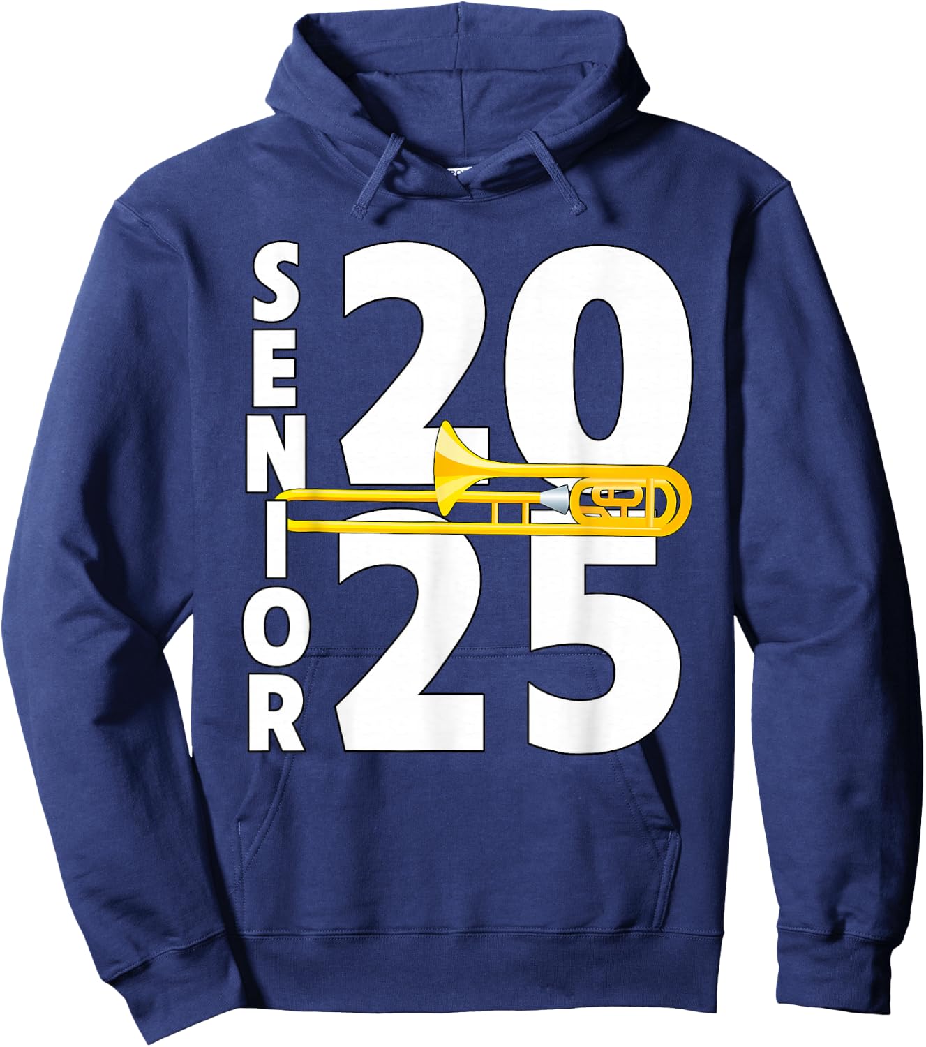 Trombone Player Senior Class of 2025 Marching Band Student Hoodie - Hoodie | Navy
