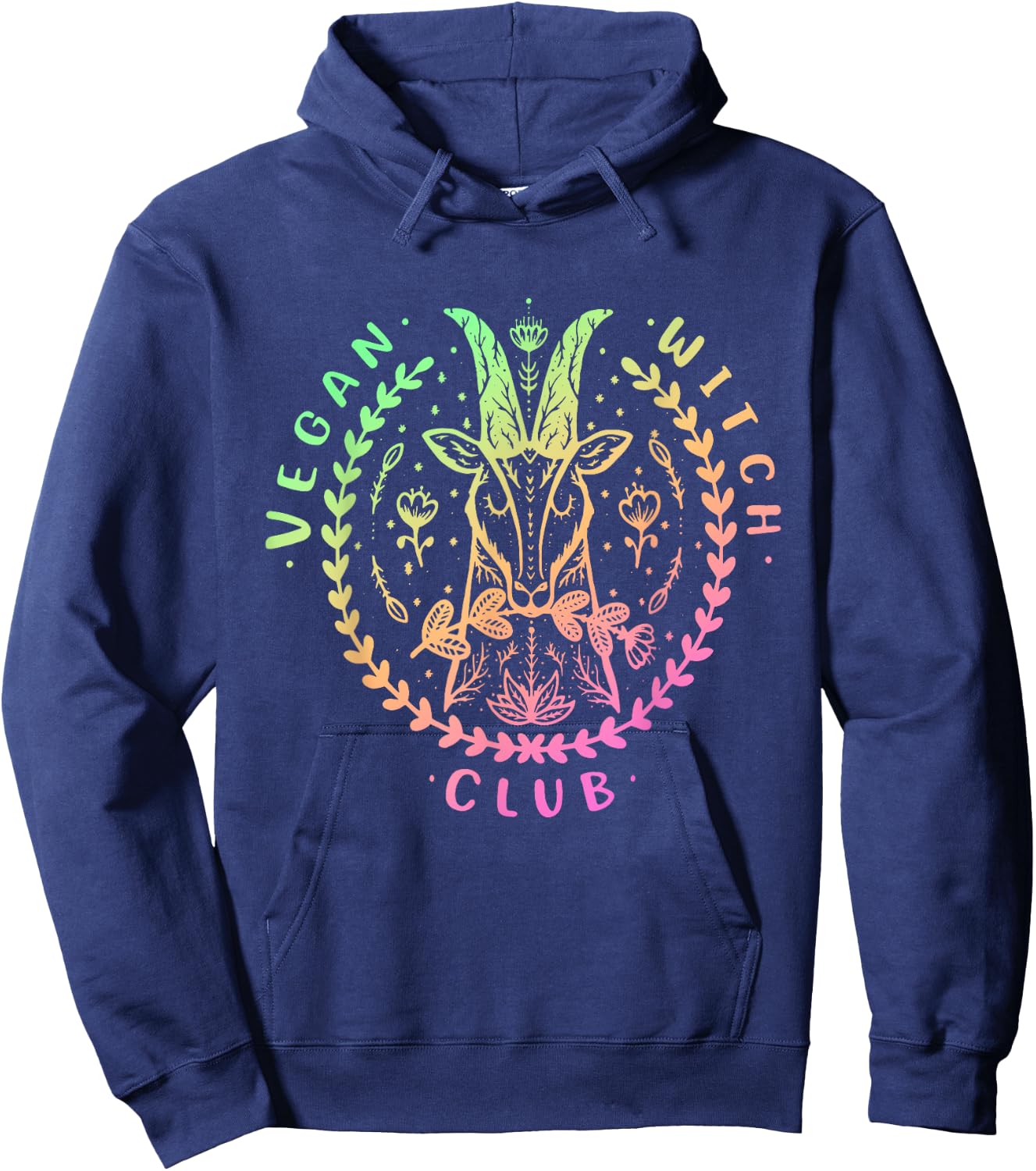 Vegan Witch Club Goat Design Hoodie - Hoodie | Navy