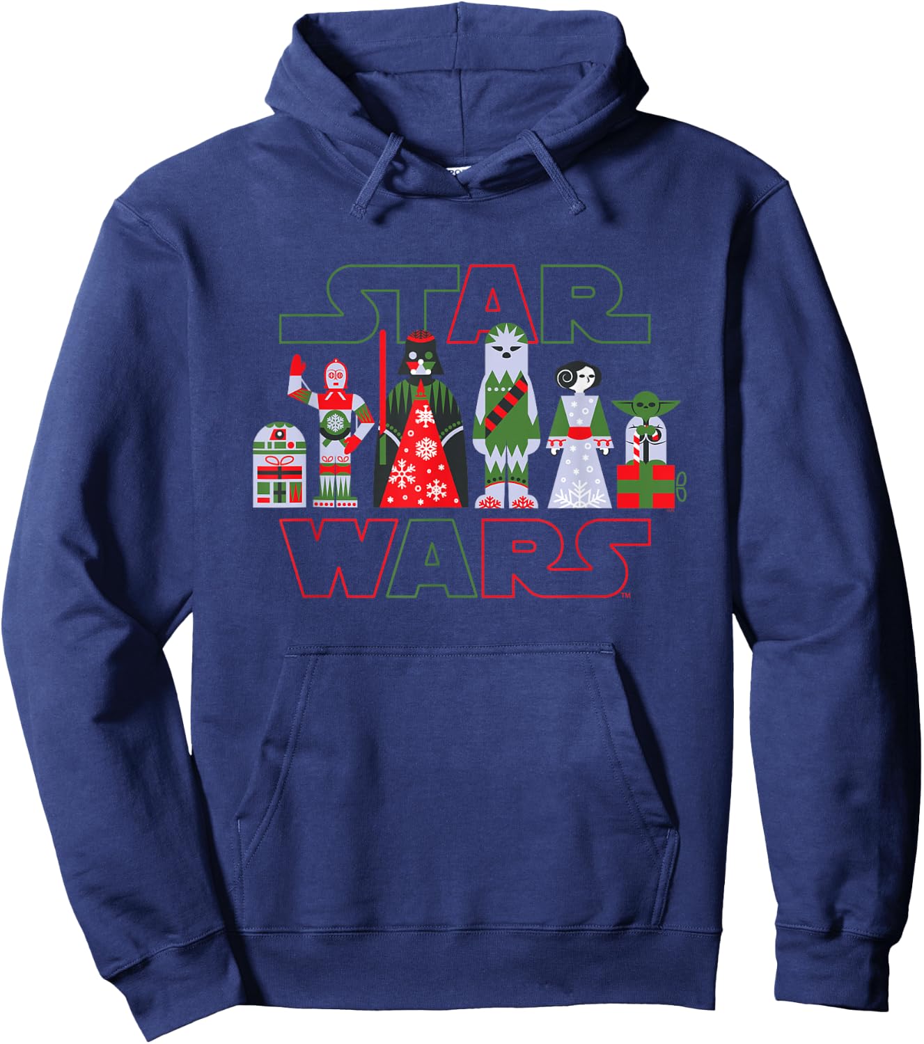 Star Wars Holiday Galactically Festive Christmas Logo Hoodie - Hoodie | Navy