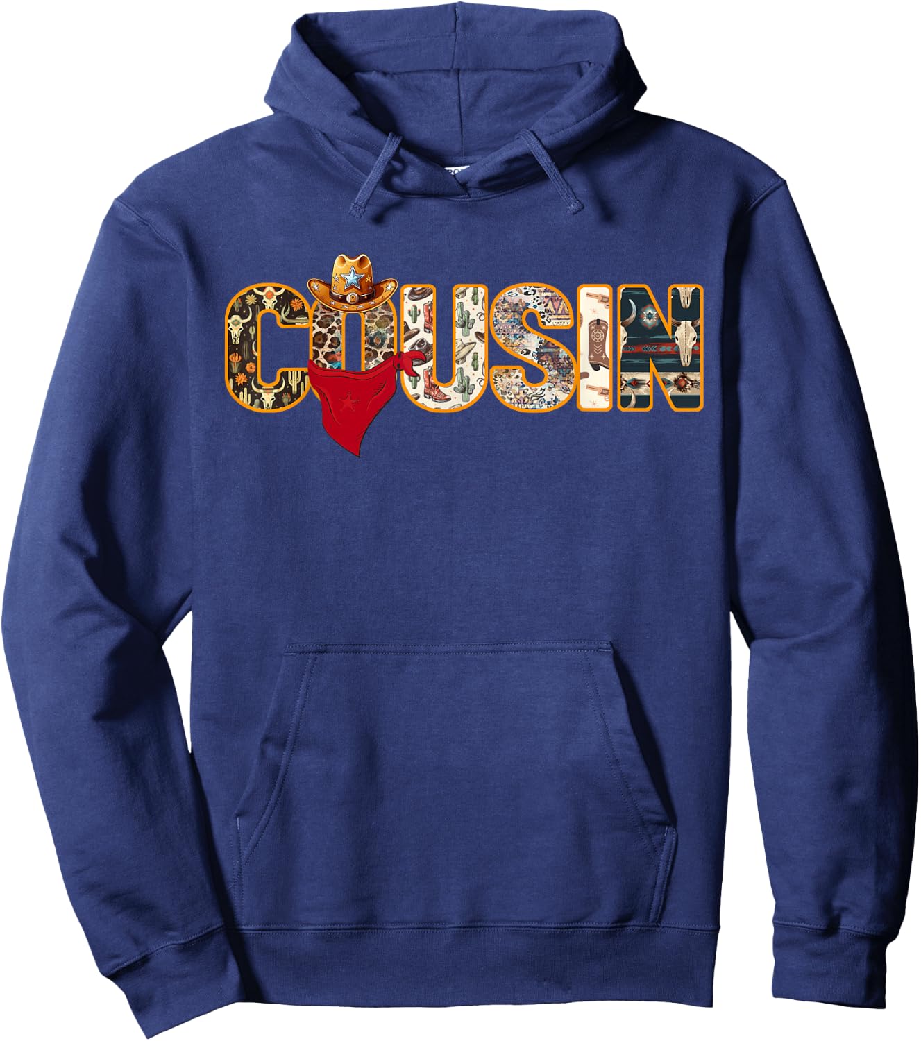Cousin Of The Birthday Boy Western Rodeo Family Matching Hoodie - Hoodie | Navy