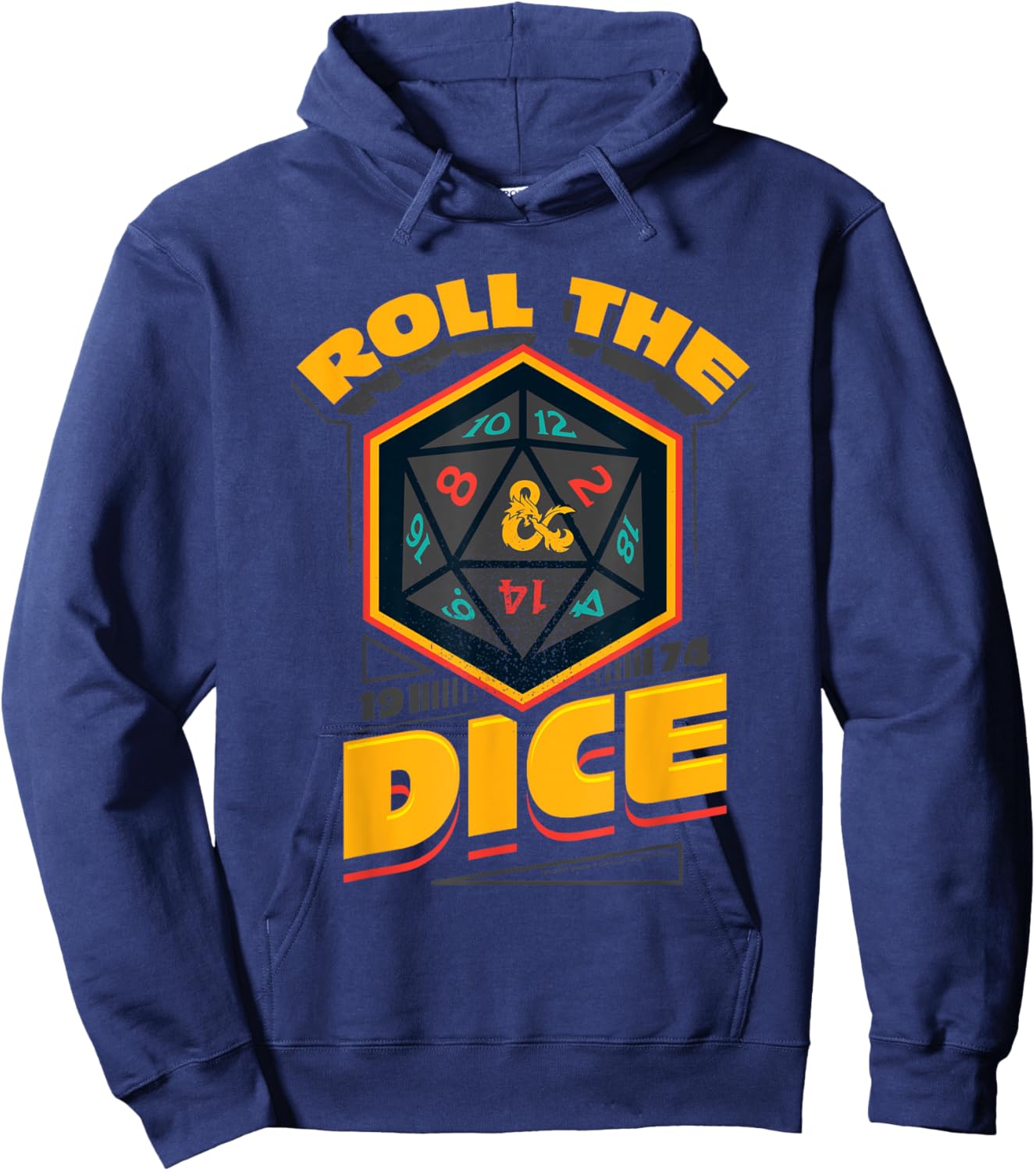 Dungeons & Dragons 1974 Roll The Dice Hoodie - Hoodie | Navy