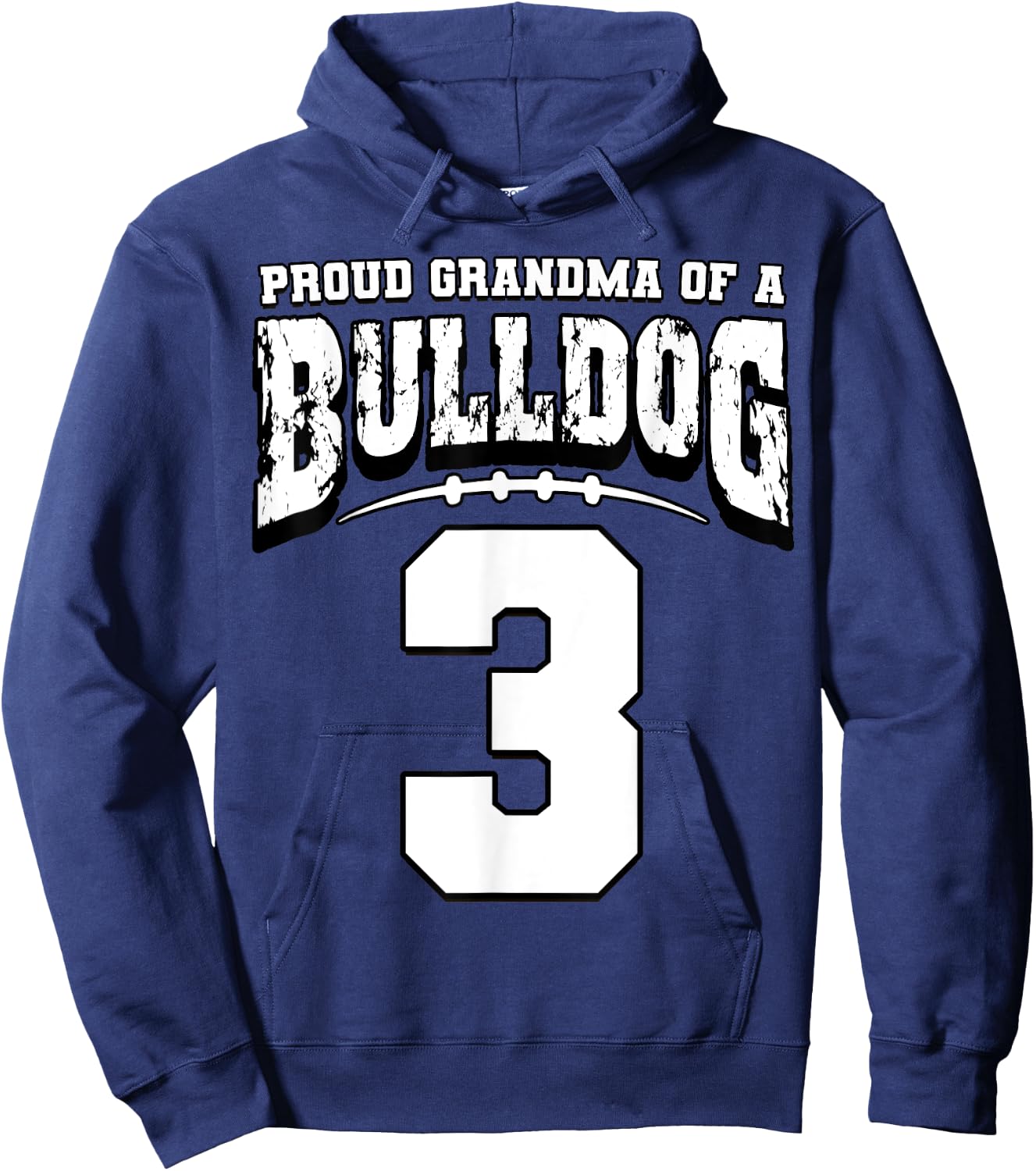 Proud Bulldog Football Grandma Of Player 3 Hoodie - Hoodie | Navy
