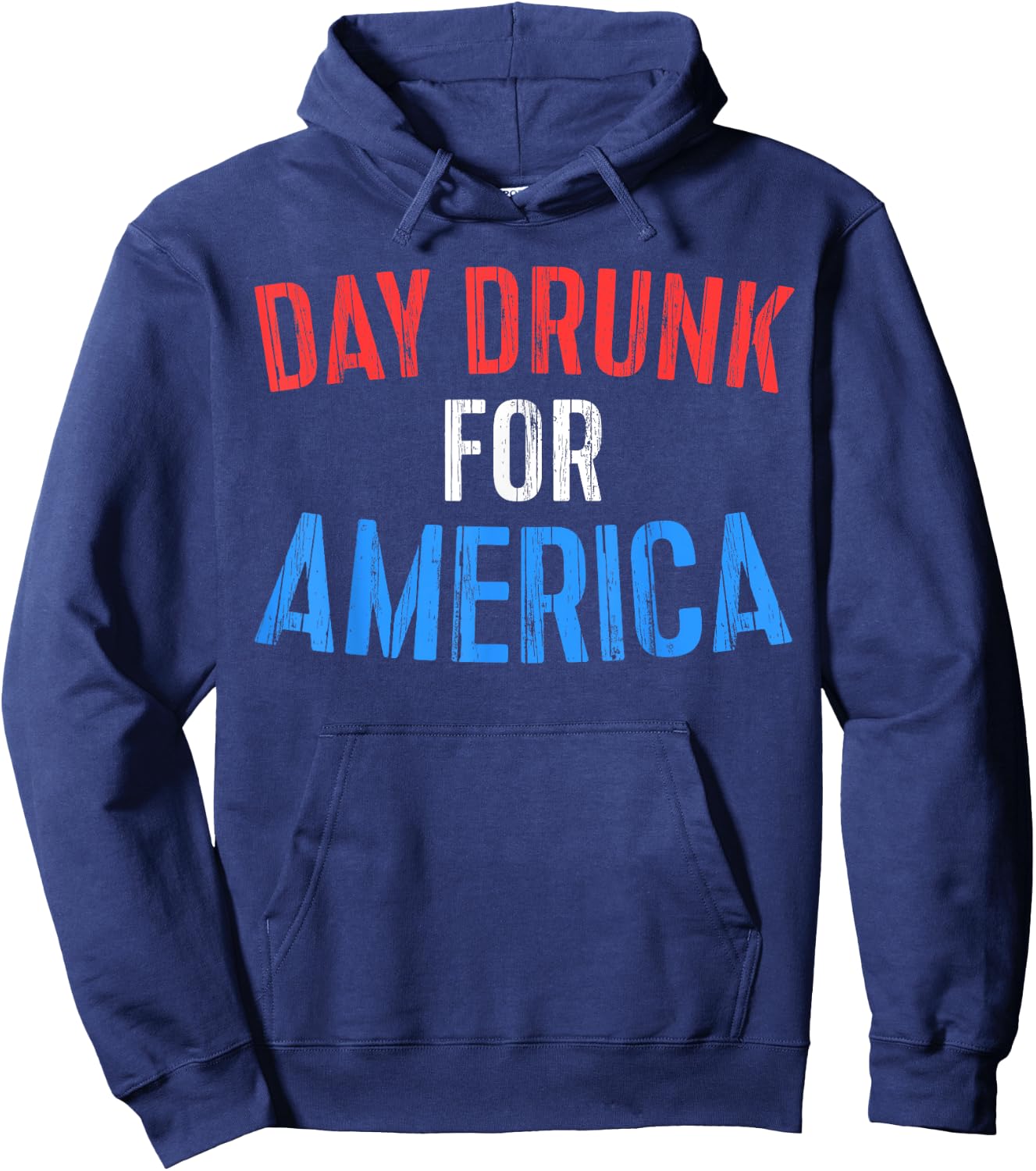 Day Drunk For America Shirt Funny Drinking Fourth of July Hoodie - Hoodie | Navy