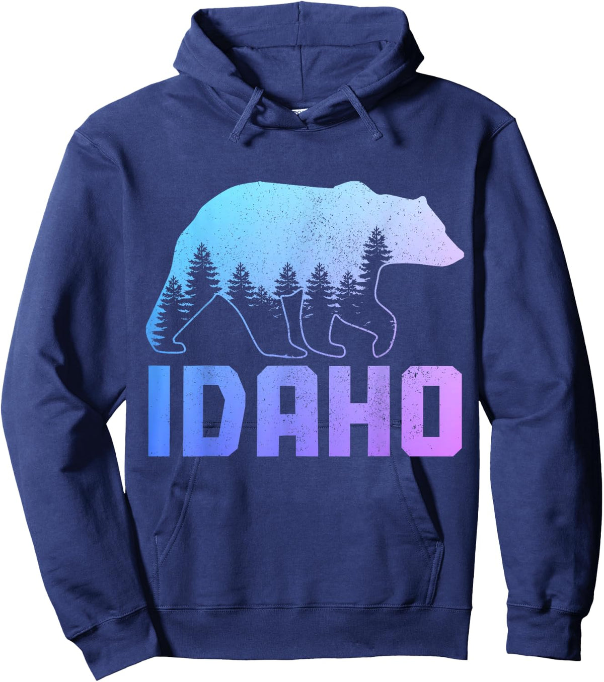 Idaho Bear Grizzly Pride Outdoor Hiking Nature Vintage Hoodie - Hoodie | Navy