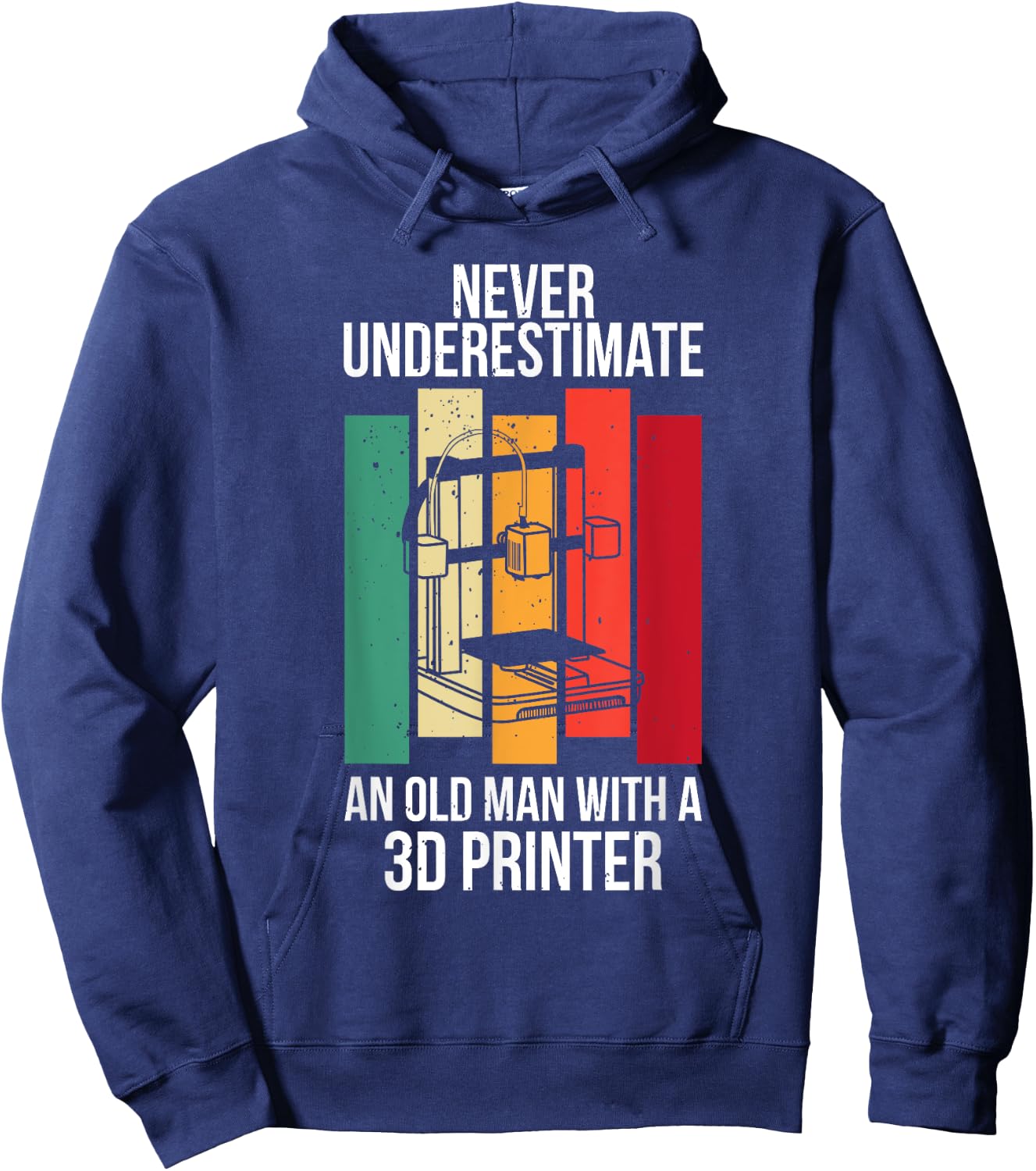 Funny Grandpa 3D Printer Filament Printing Machine Lover Gag Hoodie - Hoodie | Navy