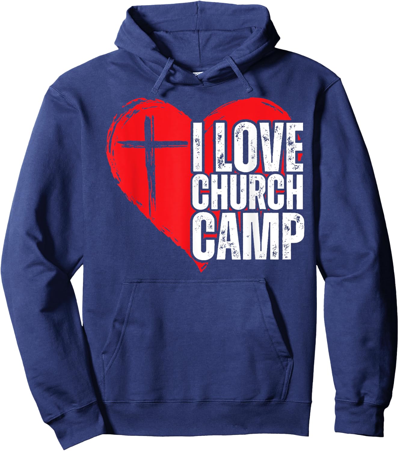 I Love Church Camp VBS Vacation Bible School Jesus VBS Crew Hoodie - Hoodie | Navy