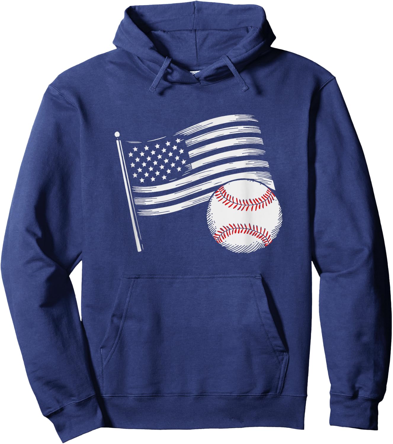 US American Flag Vintage Baseball Flag 4th Of July Kids Men Hoodie - Hoodie | Navy