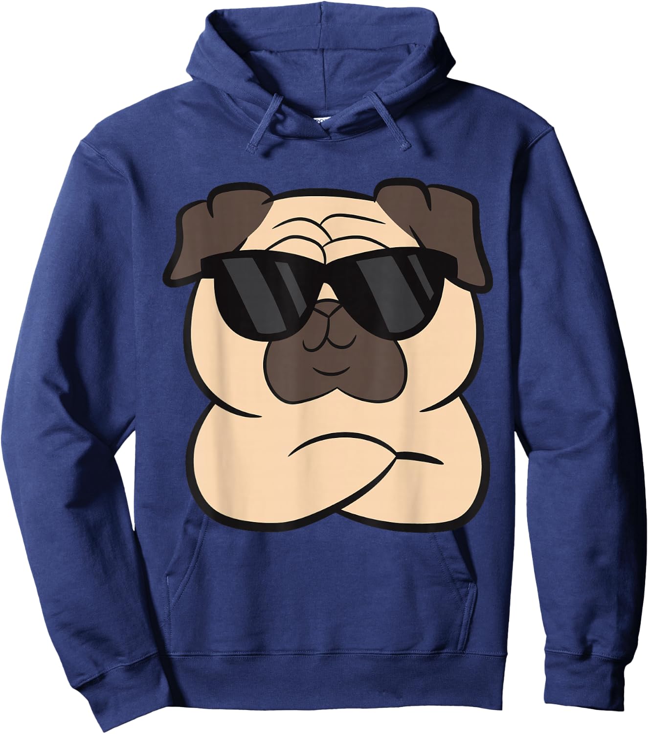 Pug With Sunglasses Cute Pug Dog Hoodie - Hoodie | Navy