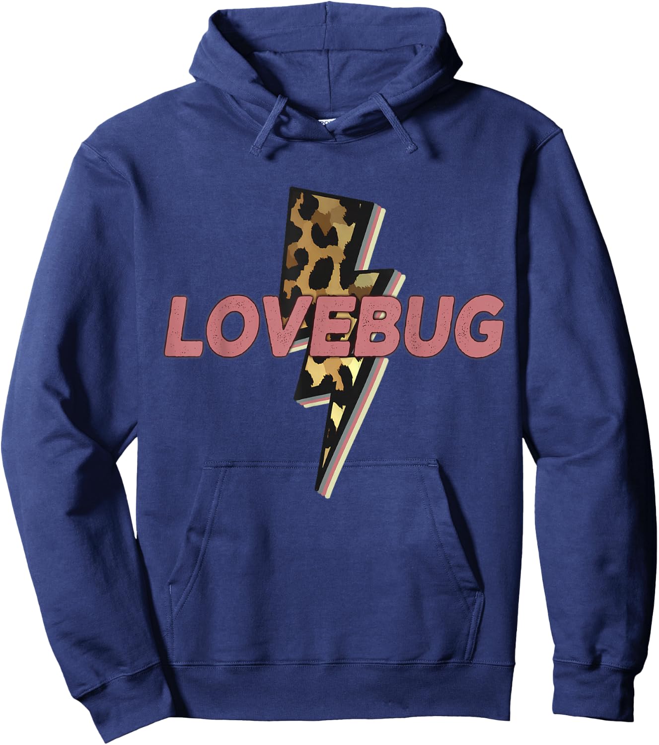 Lovebug Leopard Wife Gf Bolt Thunder Vintage Distressed Hoodie - Hoodie | Navy
