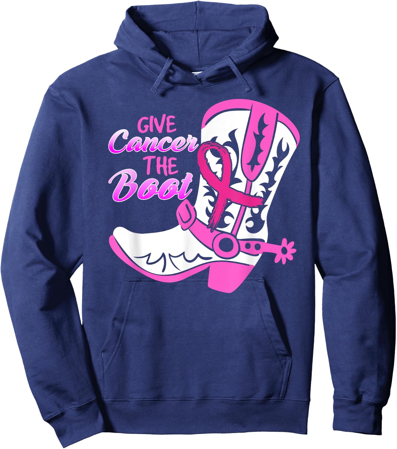 Give Cancer The Boot Hoodie - Hoodie | Navy