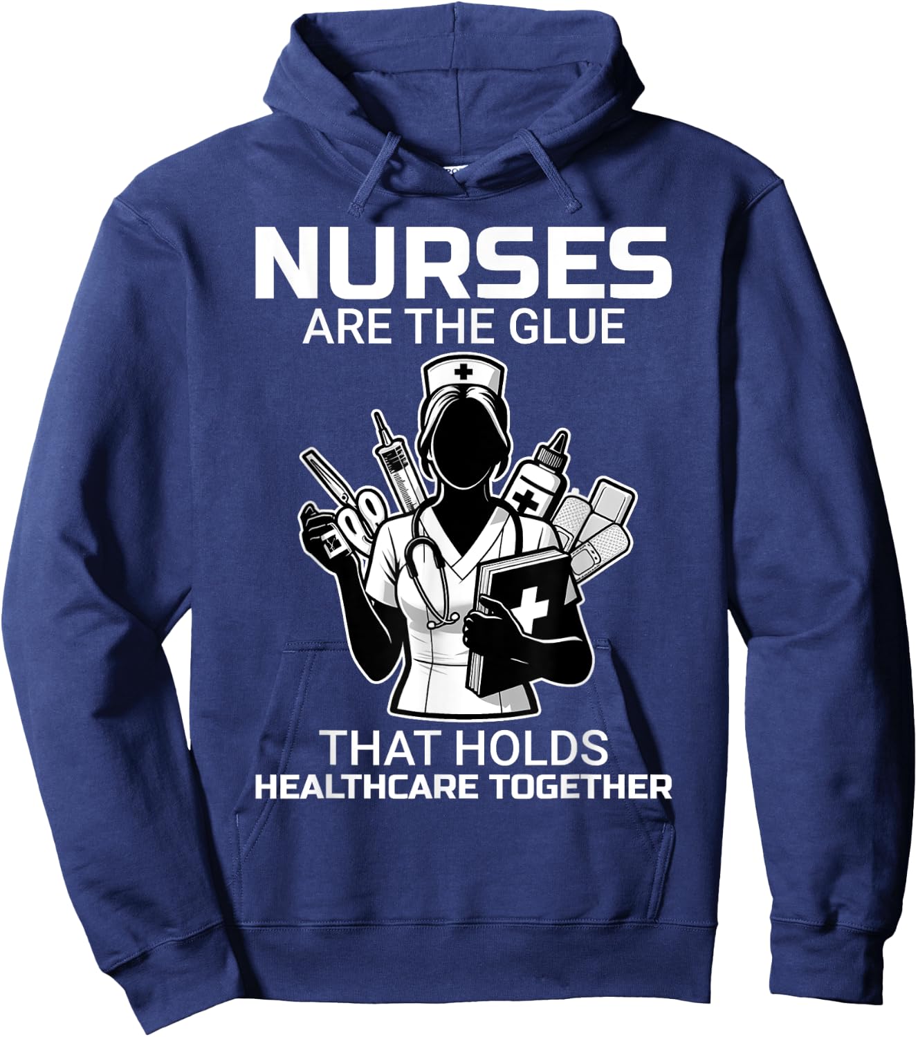 Funny Trust Nurses Are The Glue LPN RN CNA Nursing Hoodie - Hoodie | Navy