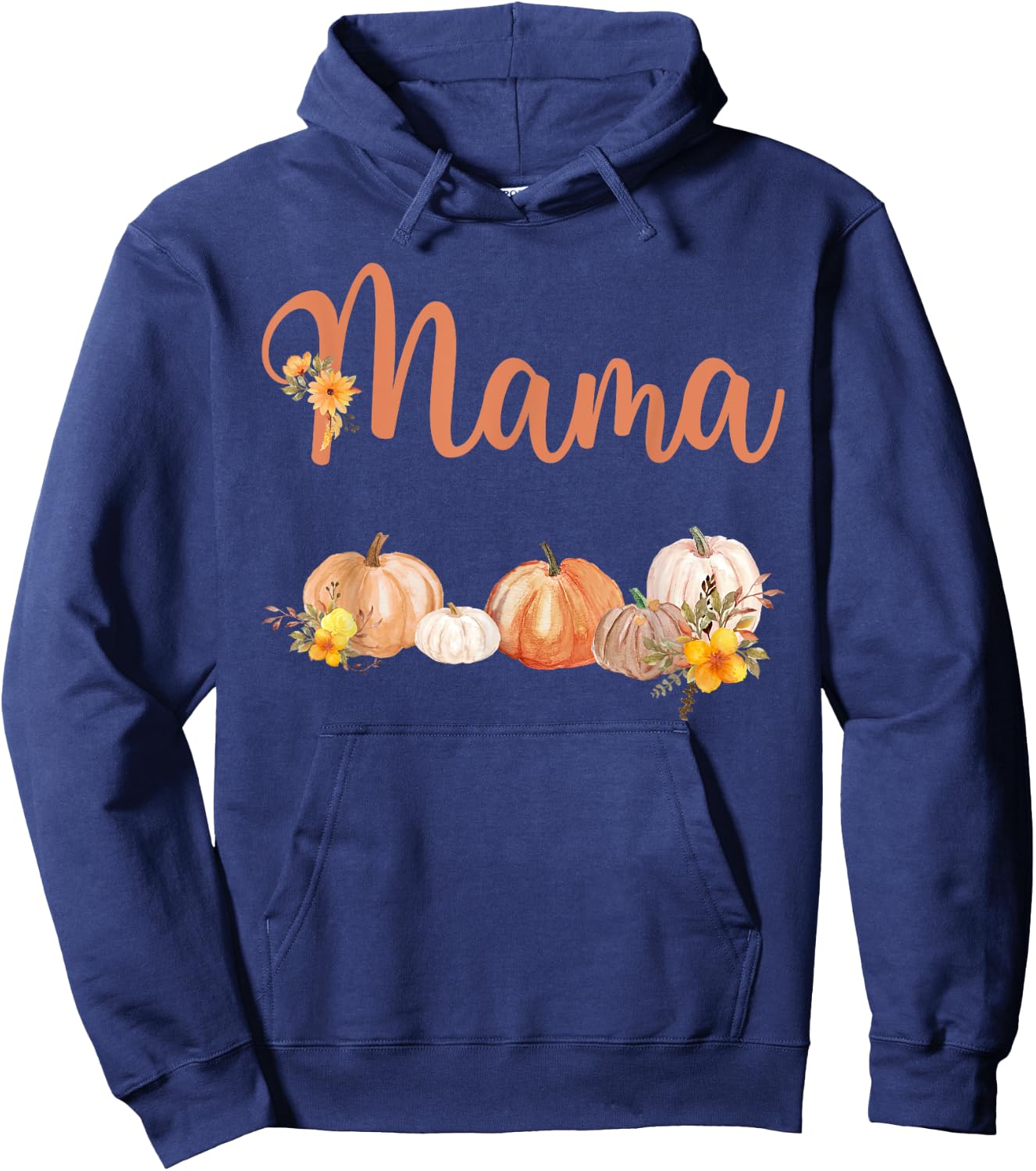Mama of Little Pumpkin First Birthday Autumn Pumpkin Hoodie - Hoodie | Navy