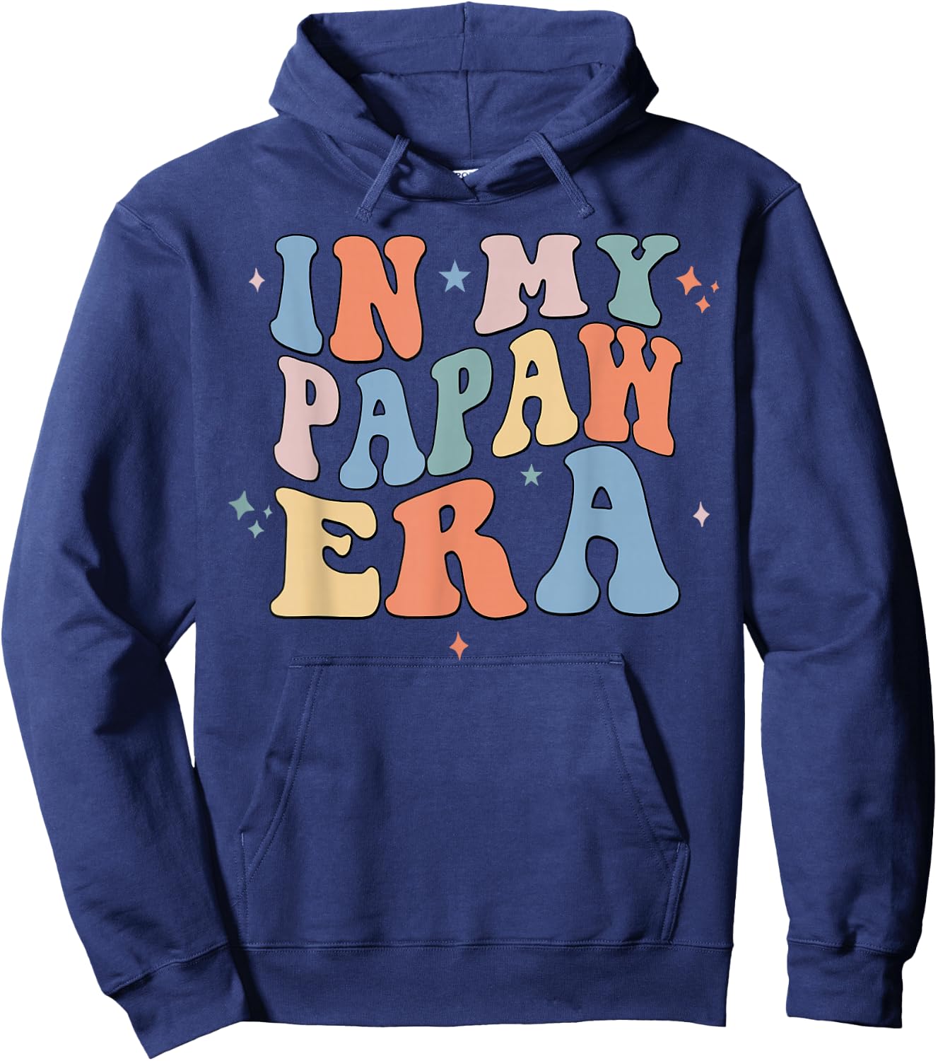 In My Papaw Era Retro Groovy Father's Day Hoodie - Hoodie | Navy