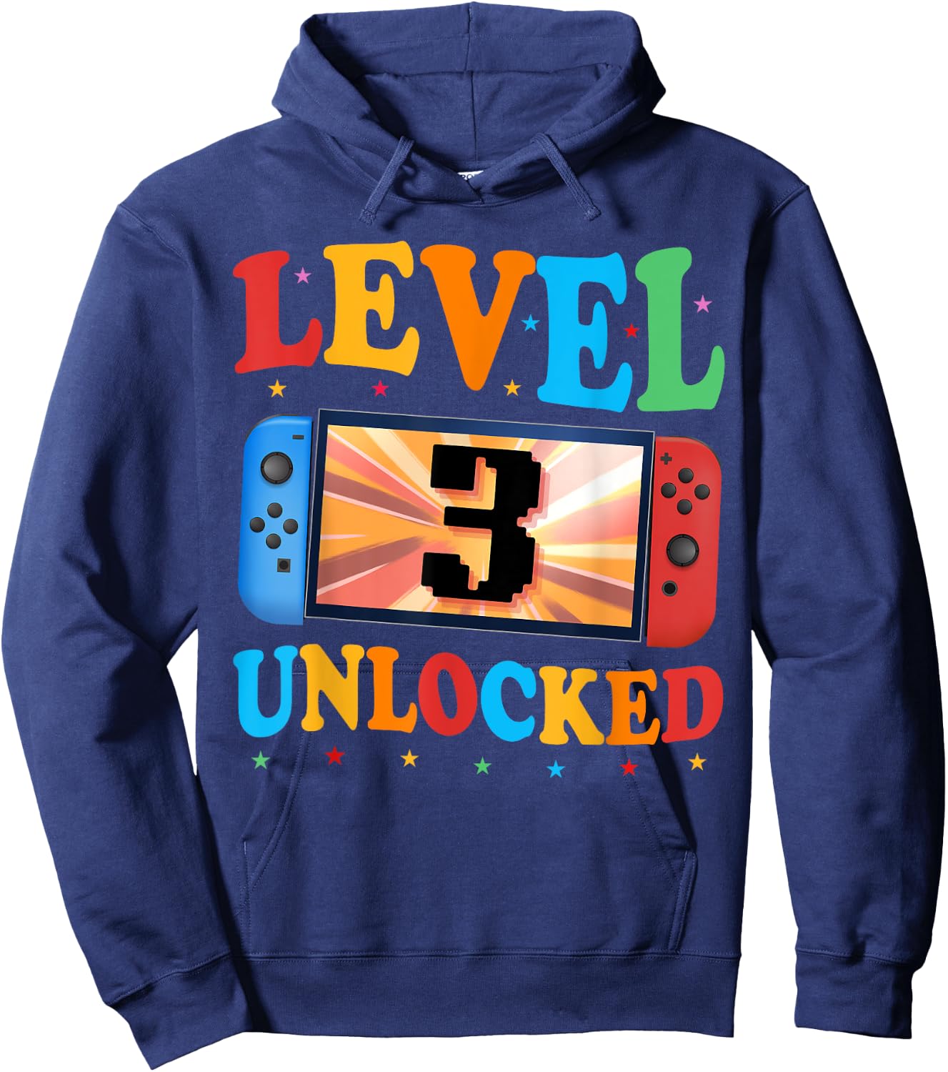 Awesome Level 3 Unlocked 3rd Birthday Boy Girl Video Gamer Hoodie - Hoodie | Navy