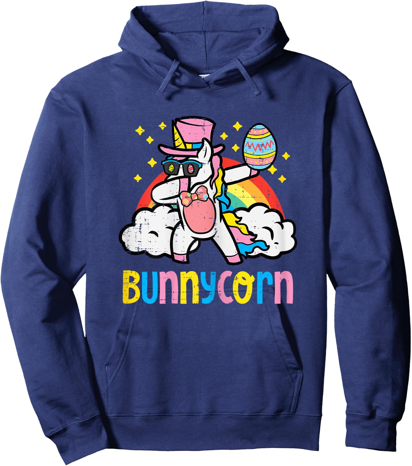 Bunnycorn Easter Unicorn Dab Dance Toddler Girls Kids Women Hoodie - Hoodie | Navy