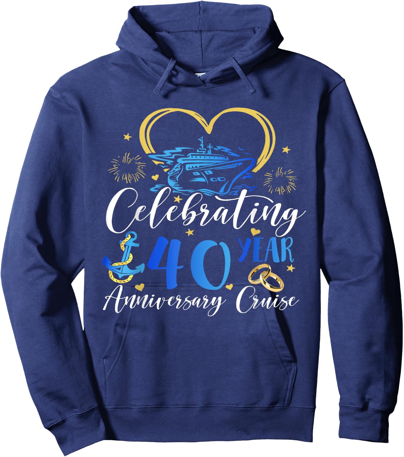 Celebrating 40 Years Anniversary Cruise 40th Anniversary Hoodie - Hoodie | Navy