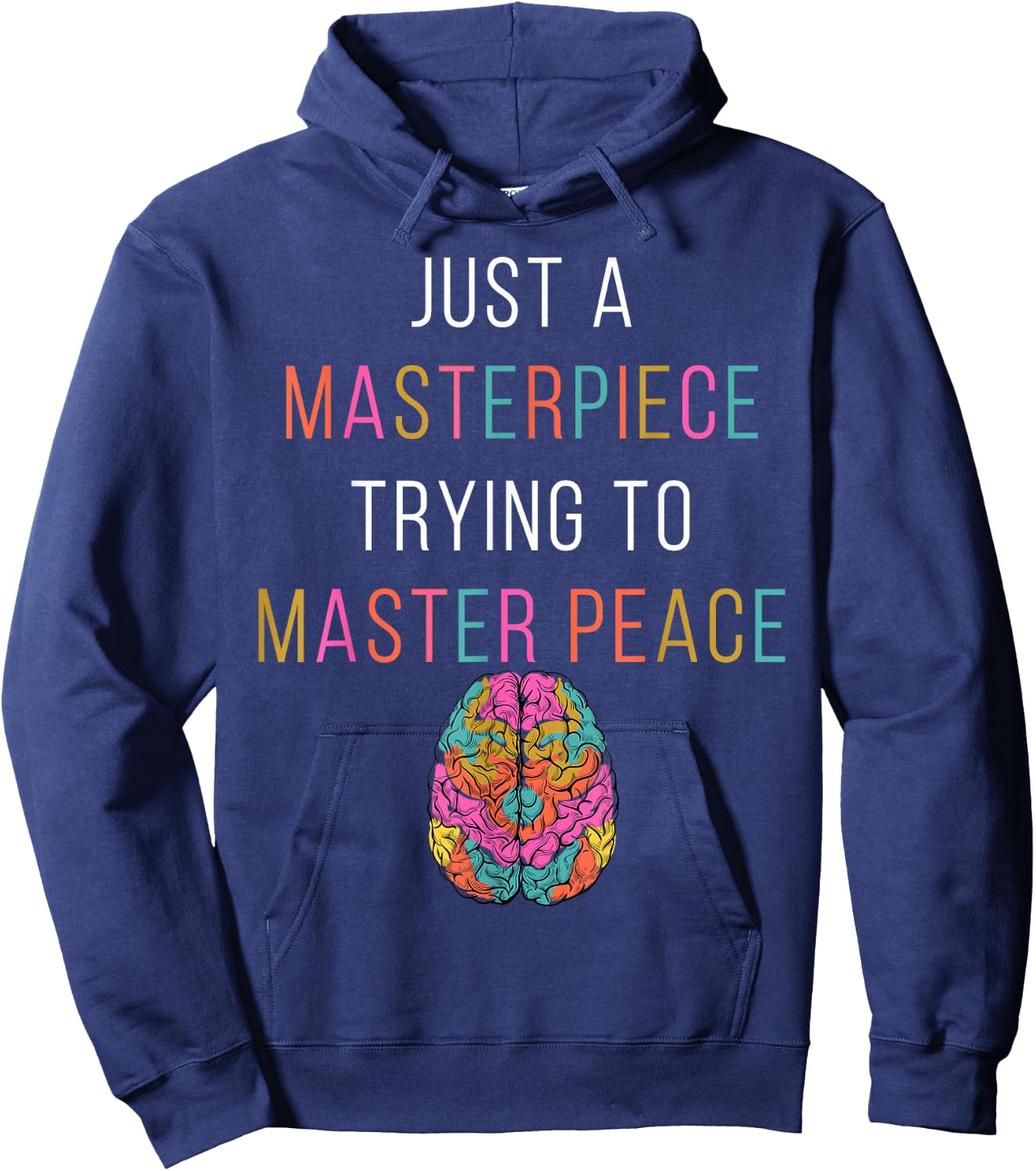 Just A Masterpiece Mental Health Awareness Green Stigma Hoodie - Hoodie | Navy