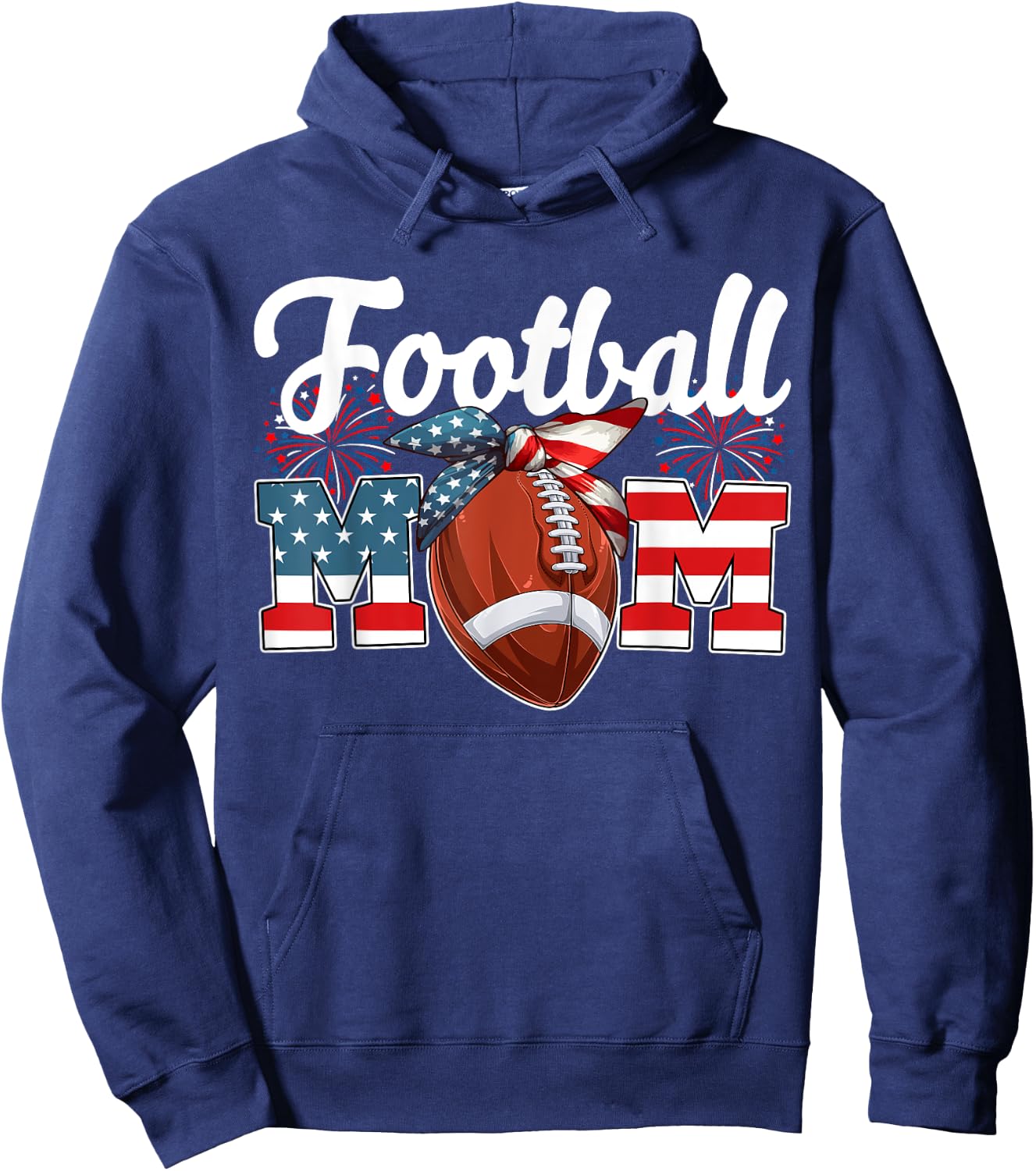 Football Mom 4th Of July Costume Player Matching Family Hoodie - Hoodie | Navy