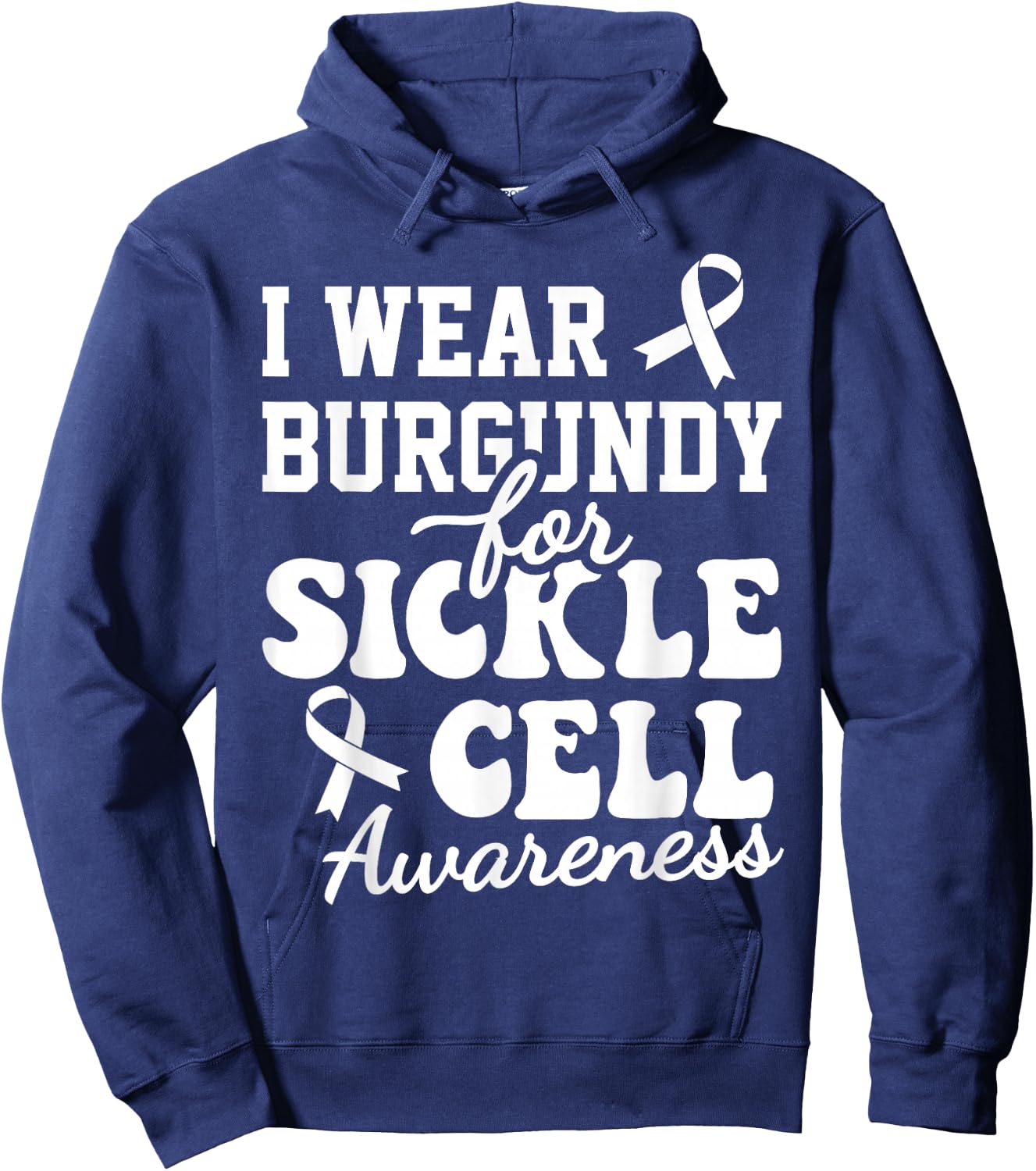 Kids I Wear Burgundy For Sickle Cell Anemia Awareness Hoodie - Hoodie | Navy
