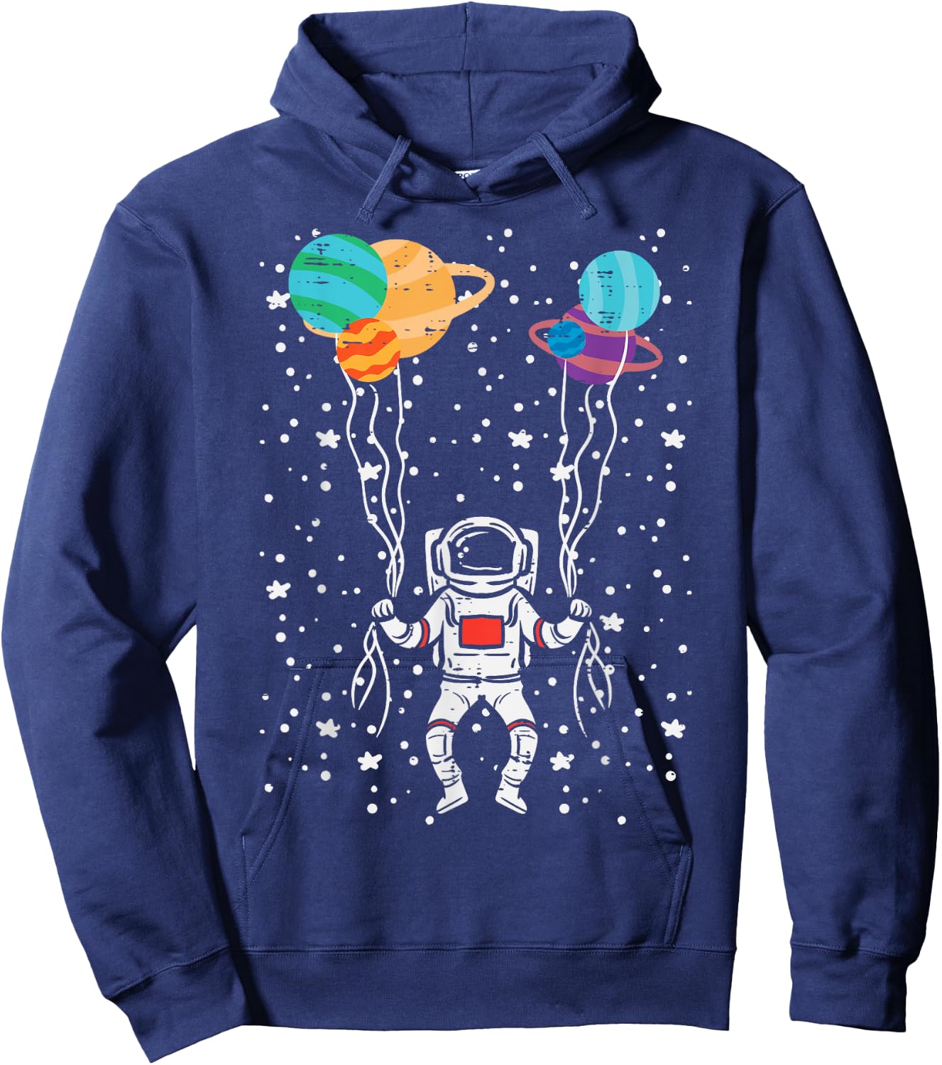 Spaceman Balloon Planets Astronaut Space Women Men Kids Teen Hoodie - Hoodie | Navy
