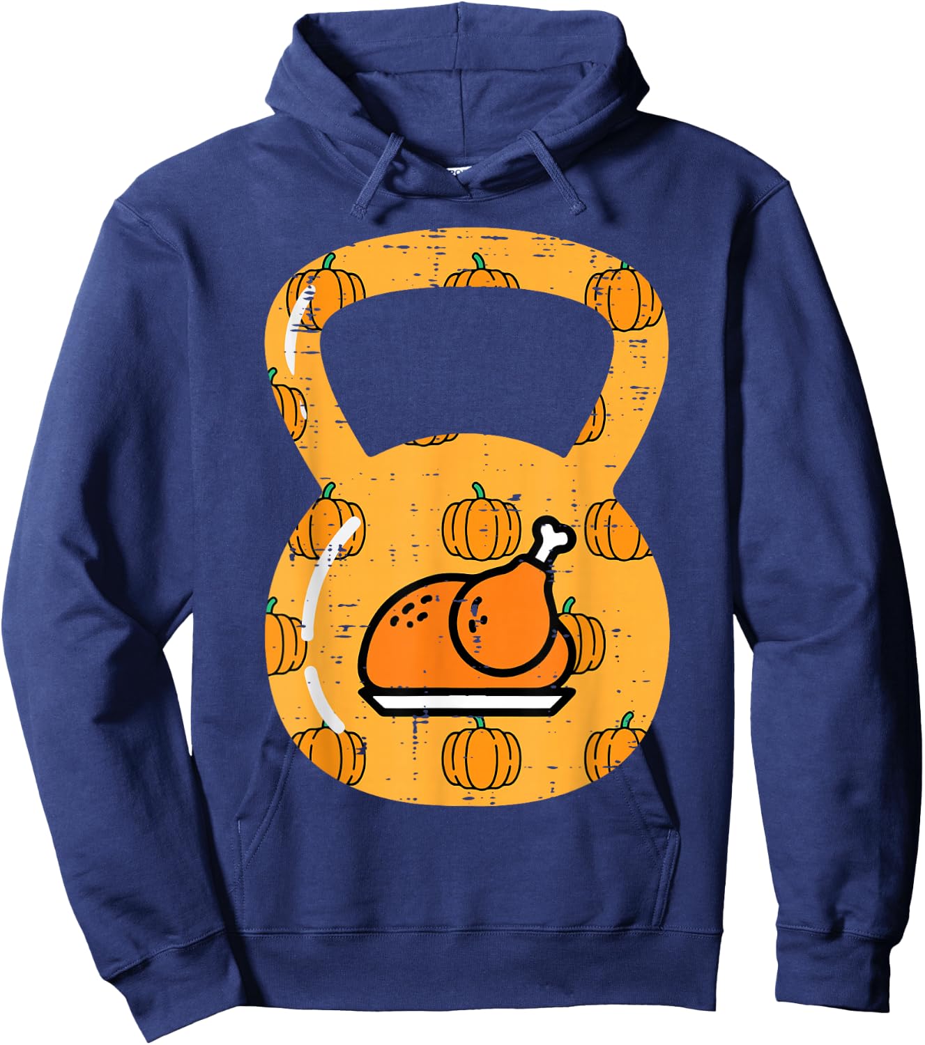 Thanksgiving Workout Kettlebell Fall Exercise Men Women Kids Hoodie - Hoodie | Navy