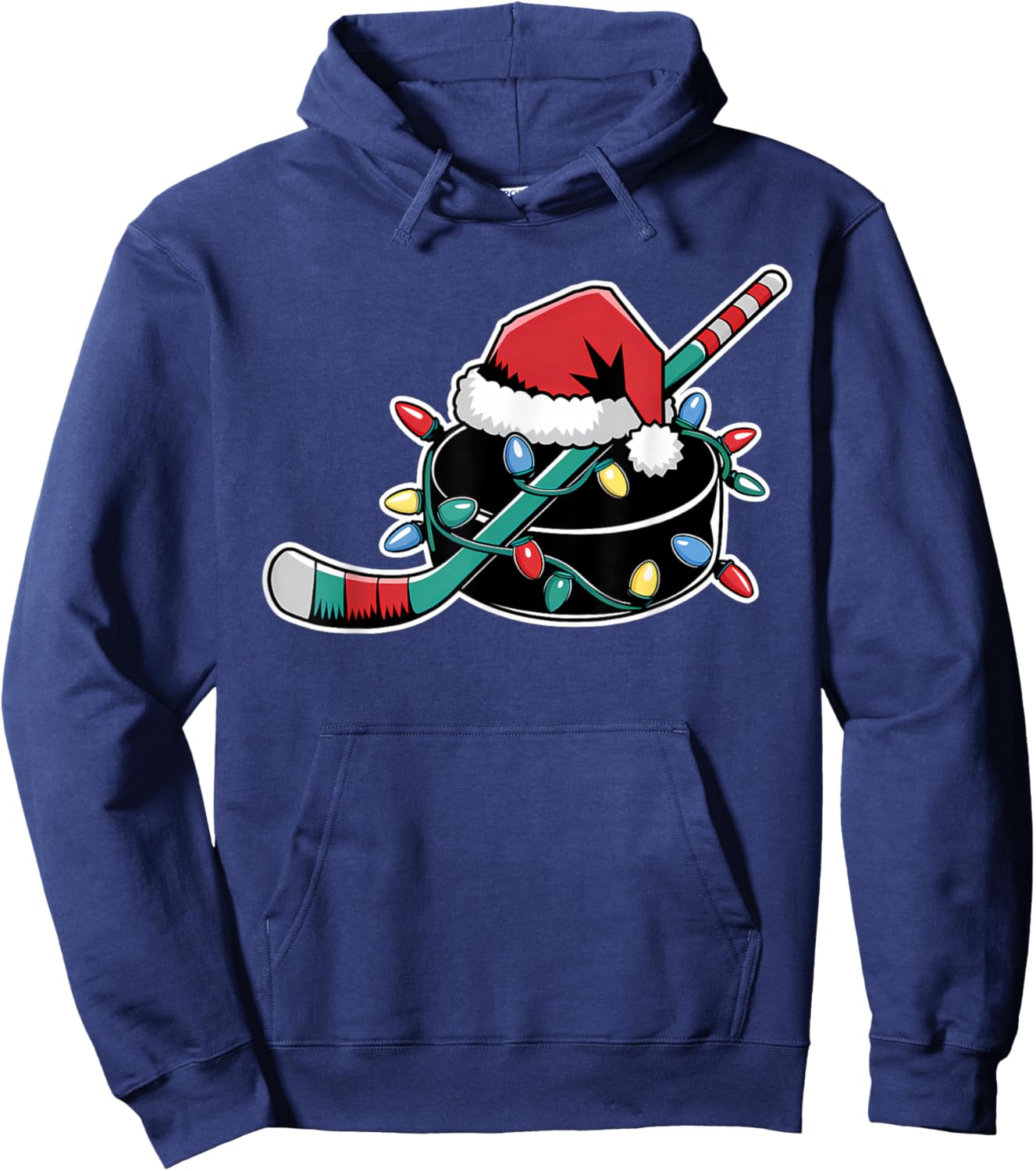Christmas Hockey Player Santa Sports Design Boys Hoodie - Hoodie | Navy