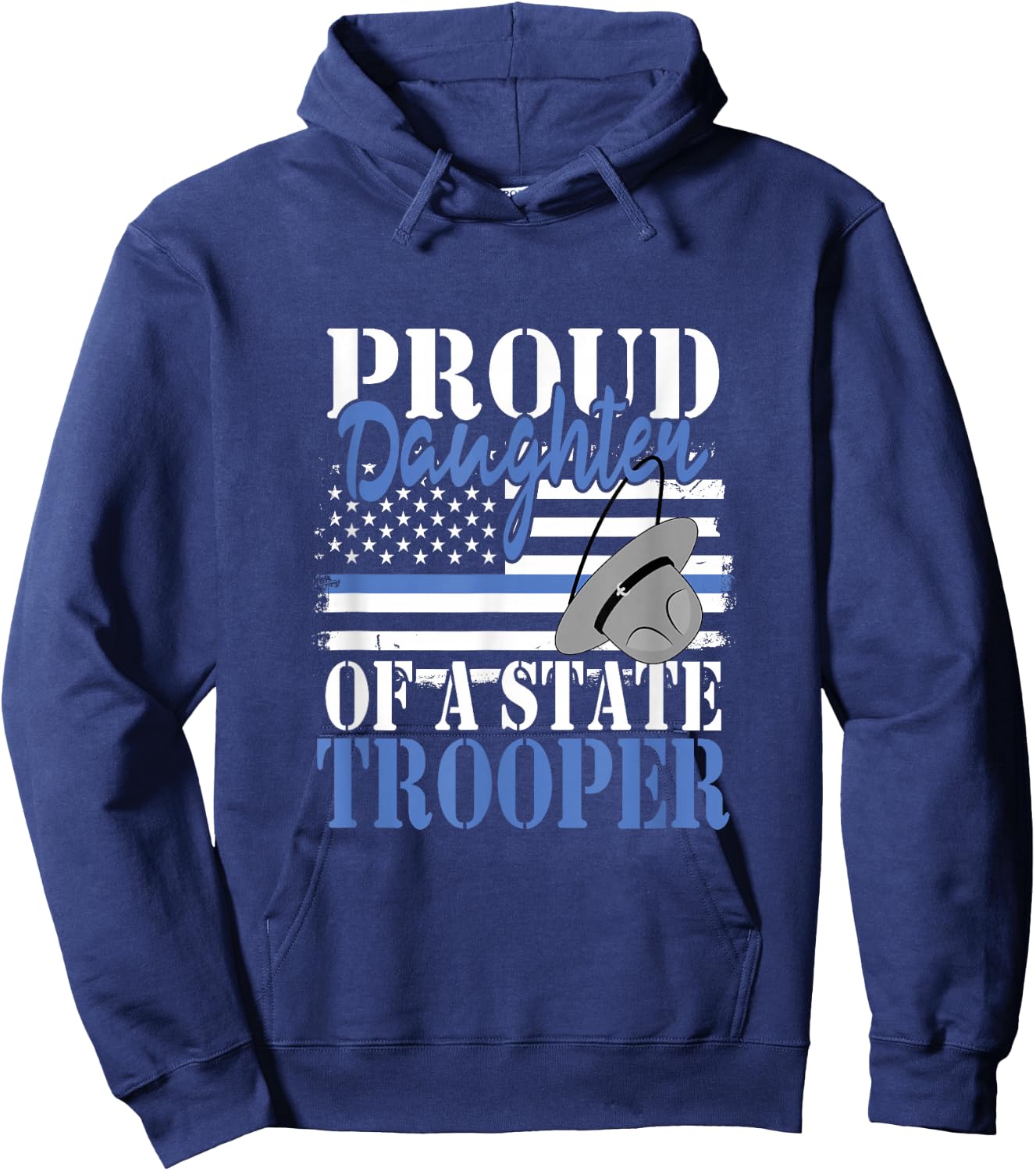 Proud Daughter of a State Trooper Police Officer Graduation Hoodie - Hoodie | Navy