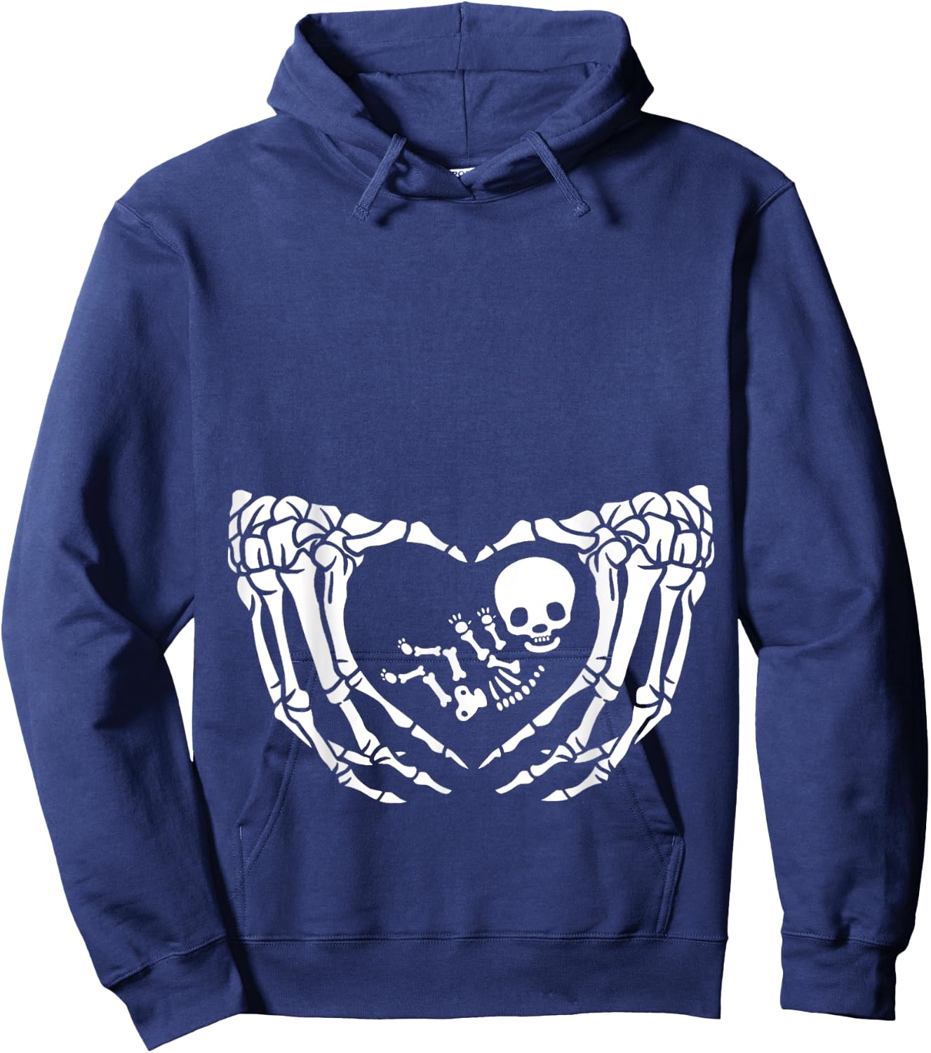 Skeleton Baby, Halloween Maternity, Spooky X-ray Pregnancy Hoodie - Hoodie | Navy