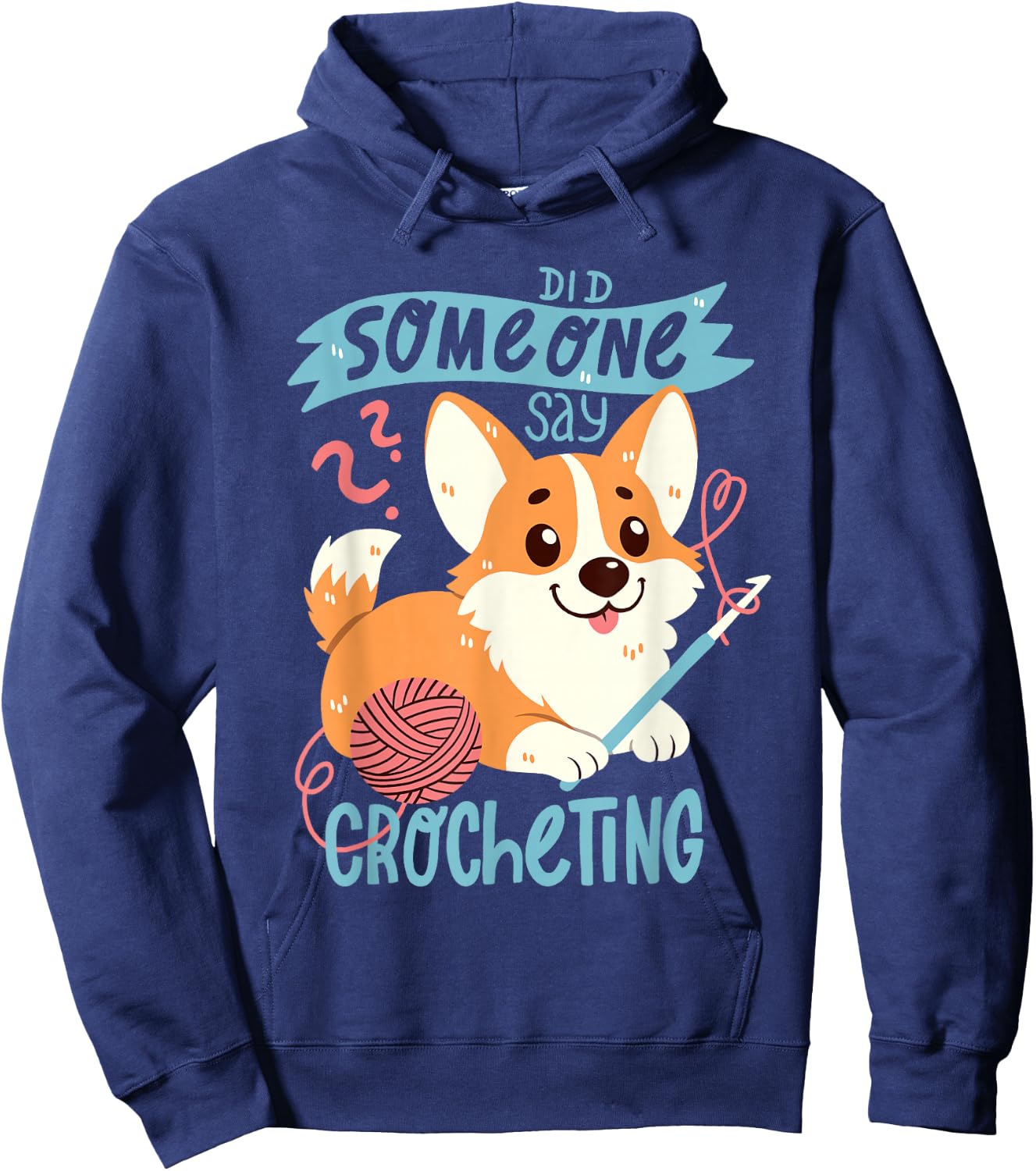 Crochet Corgi Hoodie - Hoodie | Navy