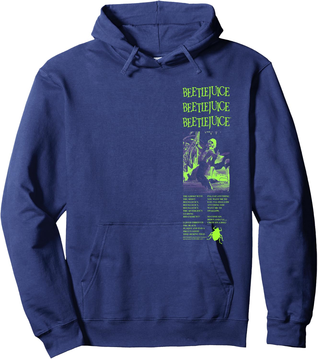 Beetlejuice Retro Ad Collage Movie Hoodie - Hoodie | Navy