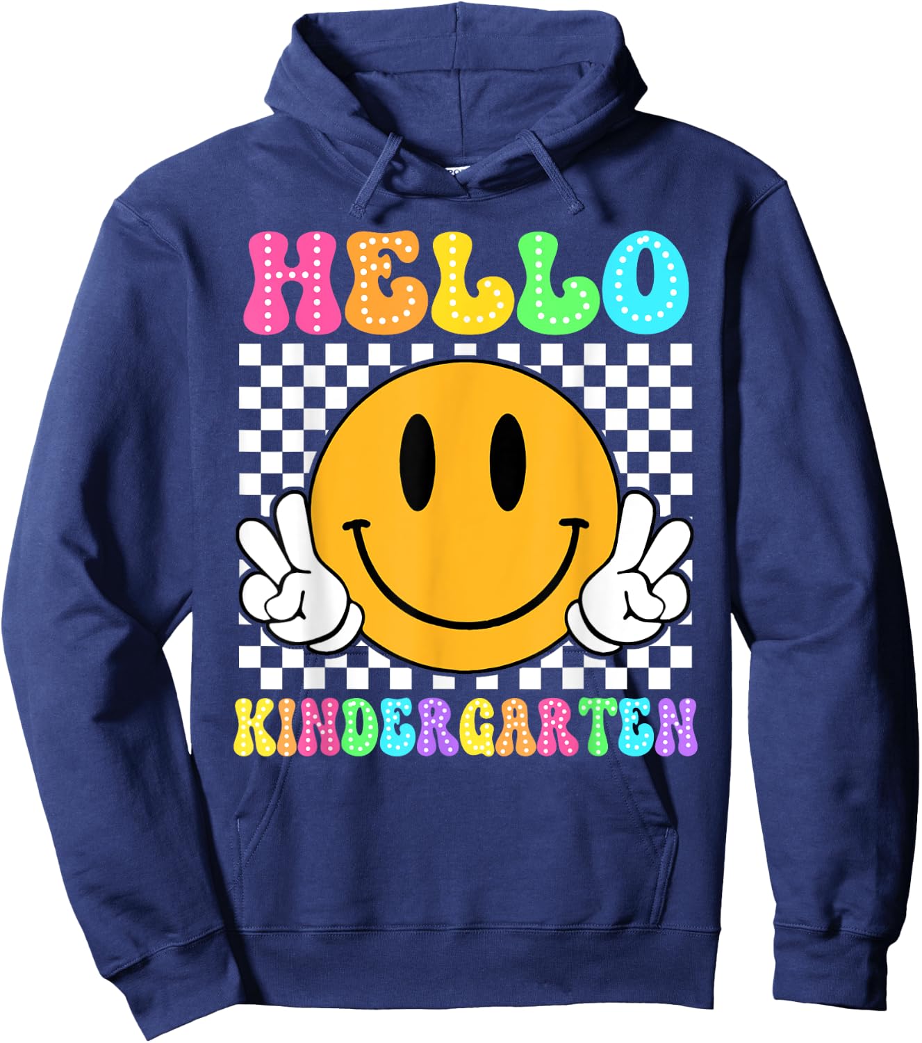 Hello Kindergarten Back to School for Teachers and Students Women Girls Kids Hoodie - Hoodie | Navy