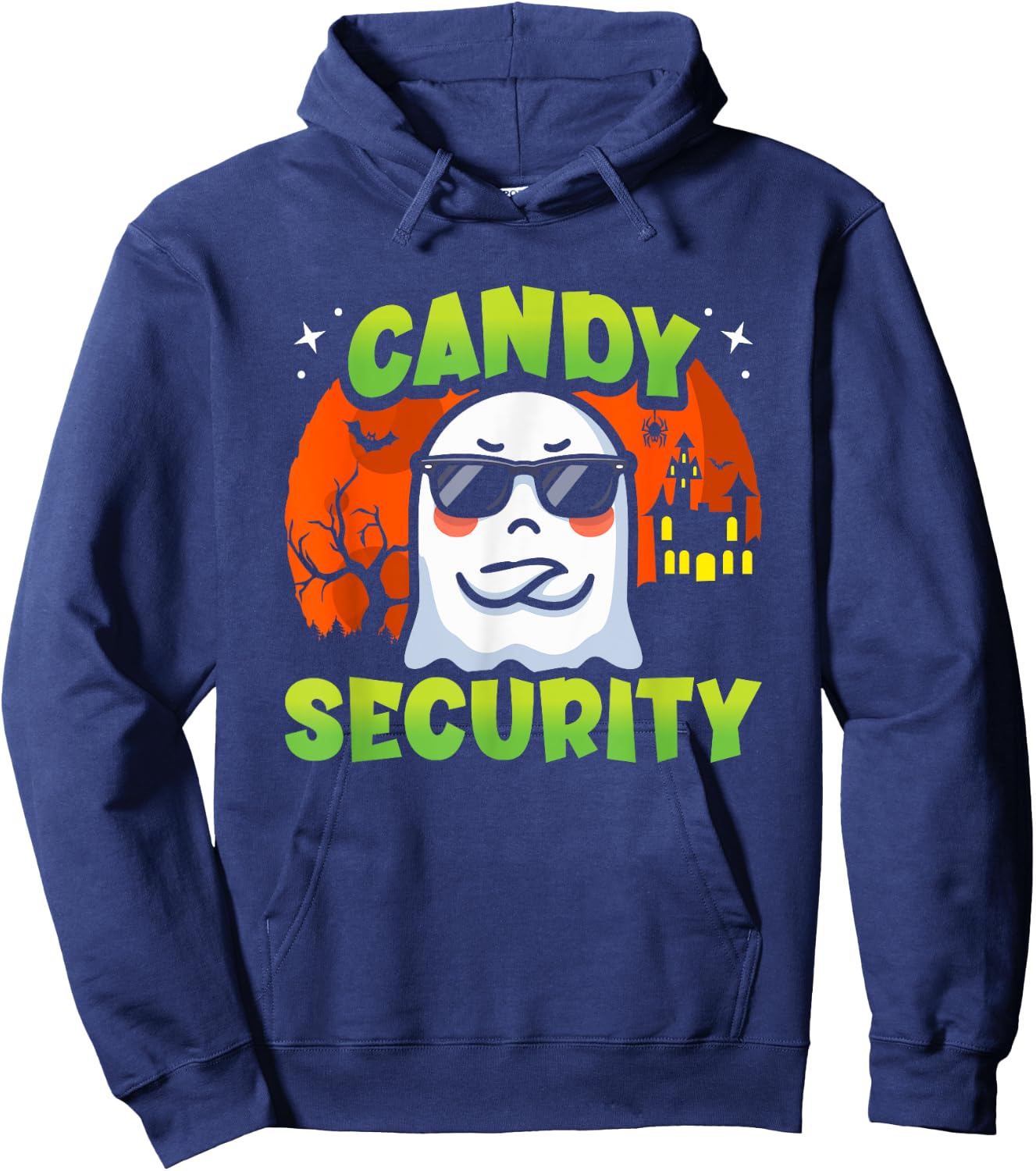 Cute Ghost Kids Halloween - Candy Security - Funny Halloween Hoodie - Hoodie | Navy