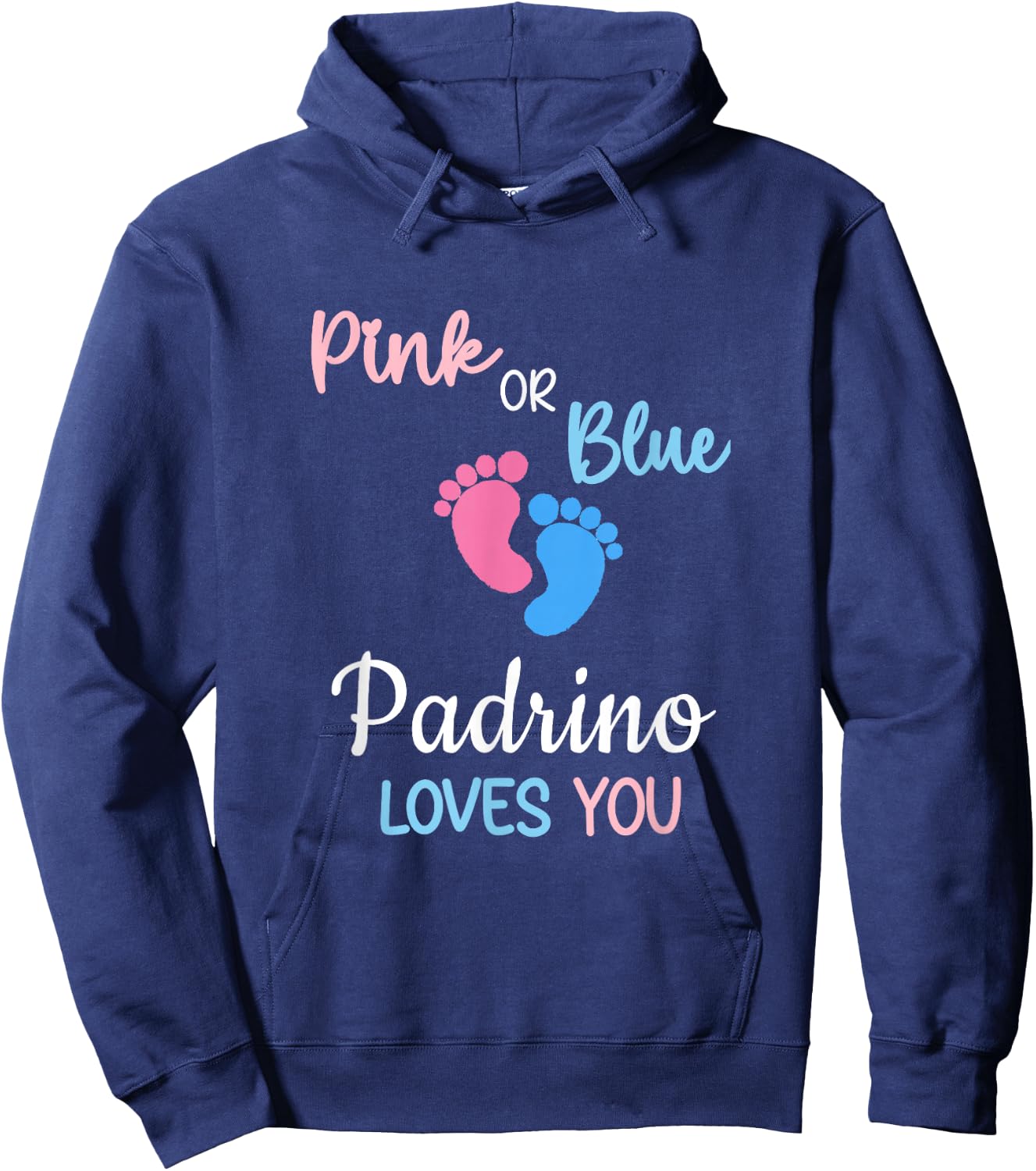 Pink or Blue Padrino Loves You Spain Spanish Godfather Hoodie - Hoodie | Navy
