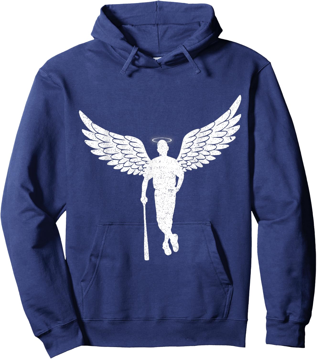 Vintage Angel Baseball Player with Halo And Wings Hoodie - Hoodie | Navy