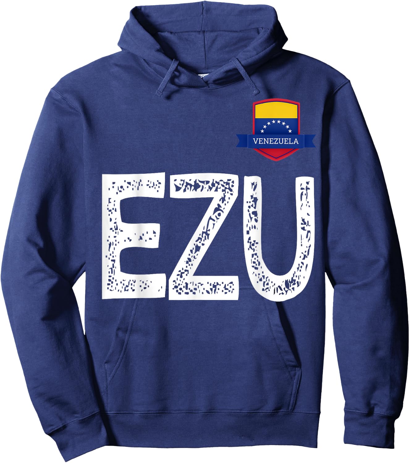 Venezuela Human-Flag Letter E and Letter Z and U Venezuela Hoodie - Hoodie | Navy
