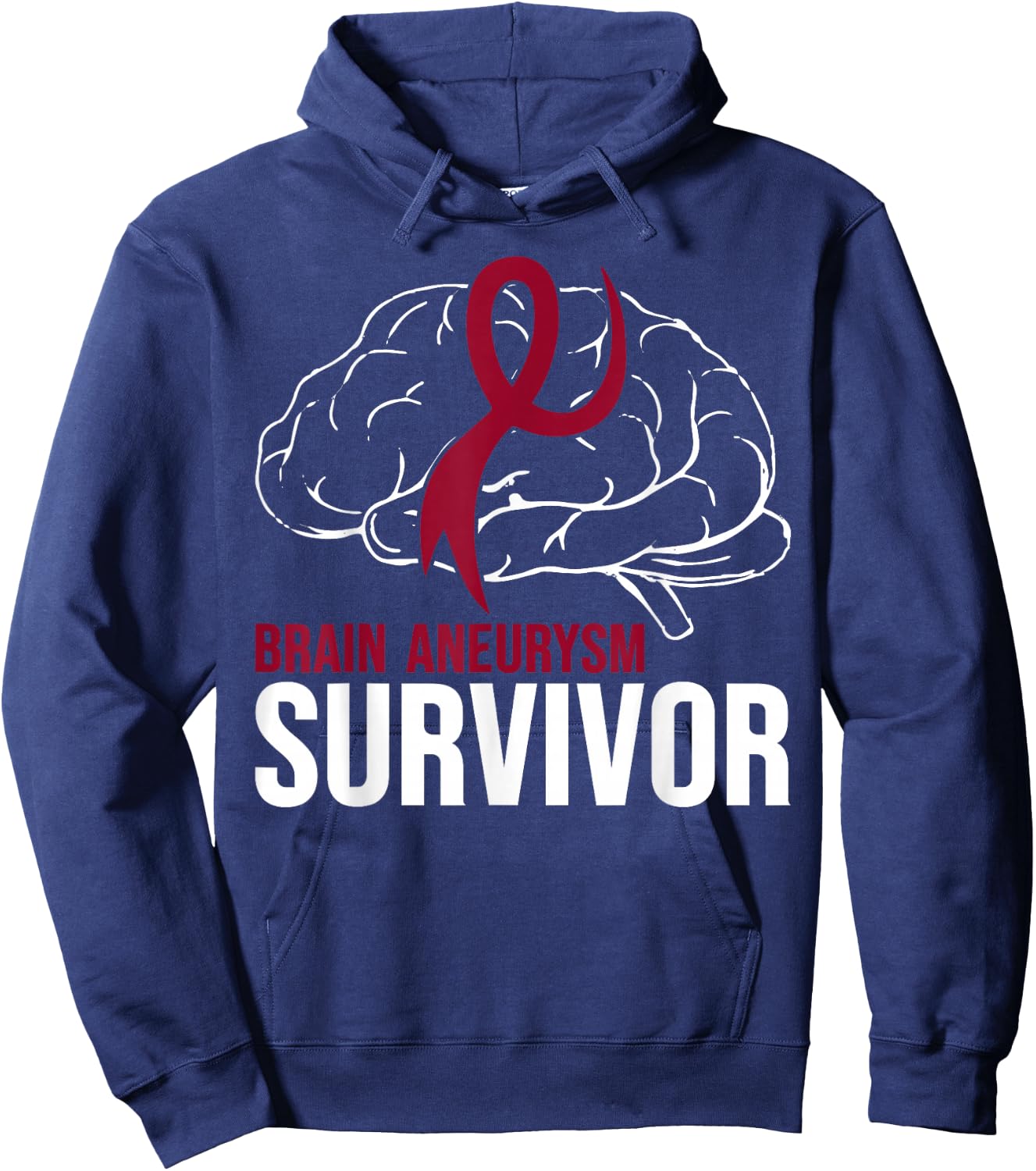 Brain Aneurysm Awareness Survivor Brain Aneurysm Hoodie - Hoodie | Navy