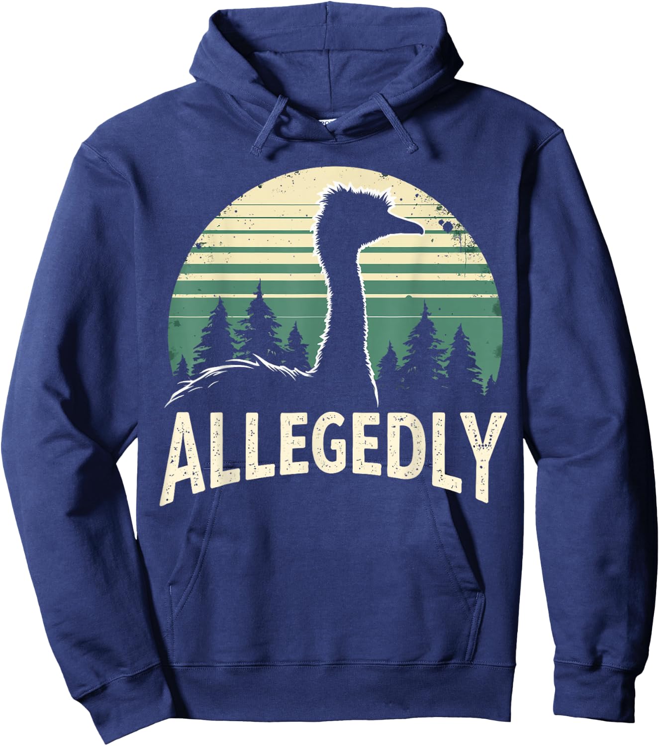 Allegedly Funny Bouquet Retro Forest Sunset Hoodie - Hoodie | Navy