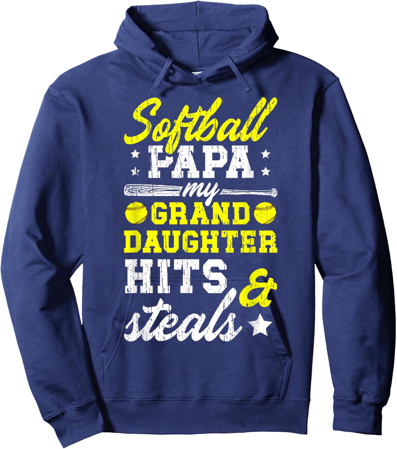 Softball Papa Grandpa Funny Papa Of A Softball Player Hoodie - Hoodie | Navy