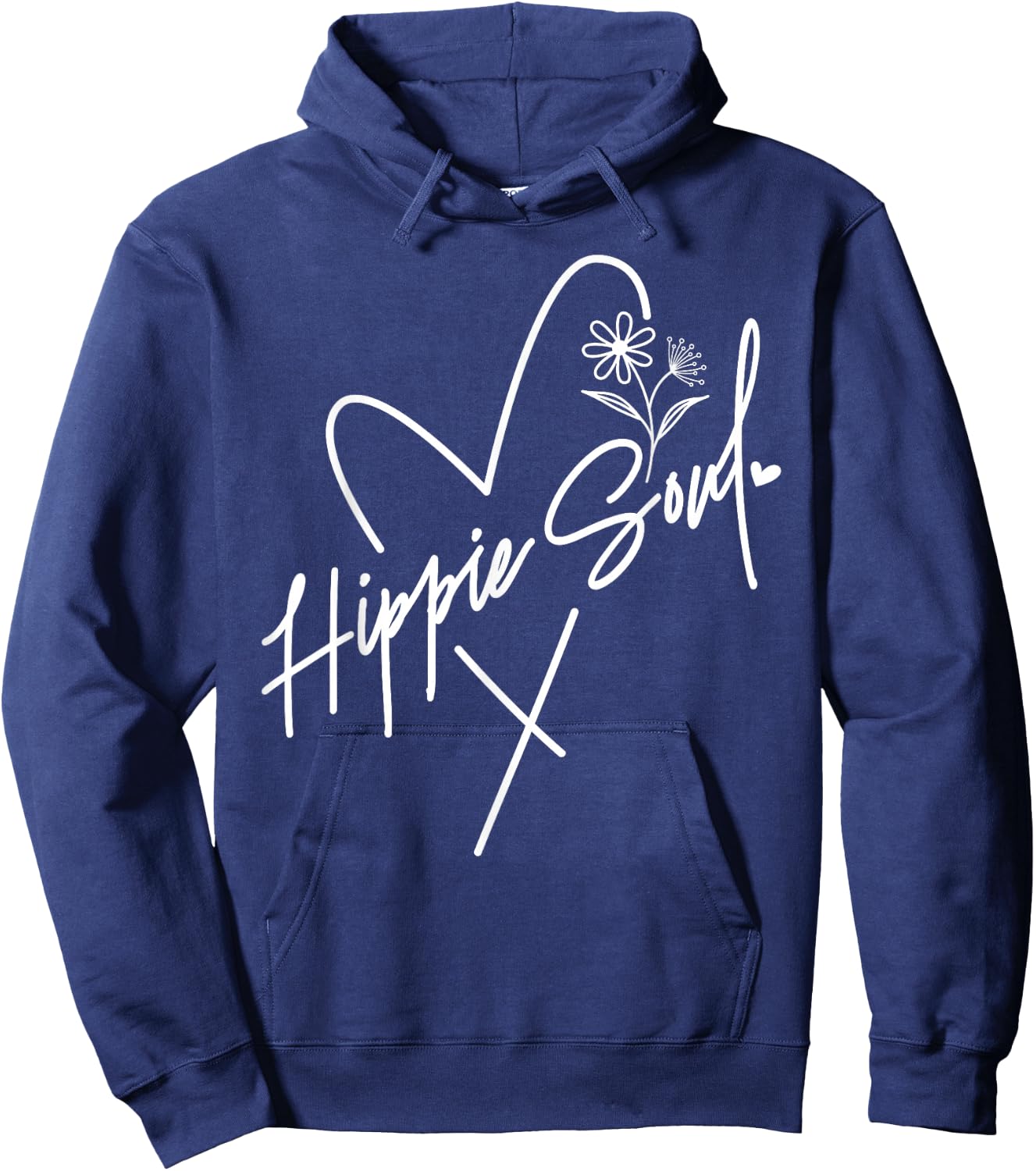 Hippie Soul Boho Flowers Heart Of A Hippie Peaceful Bohemian Hoodie - Hoodie | Navy