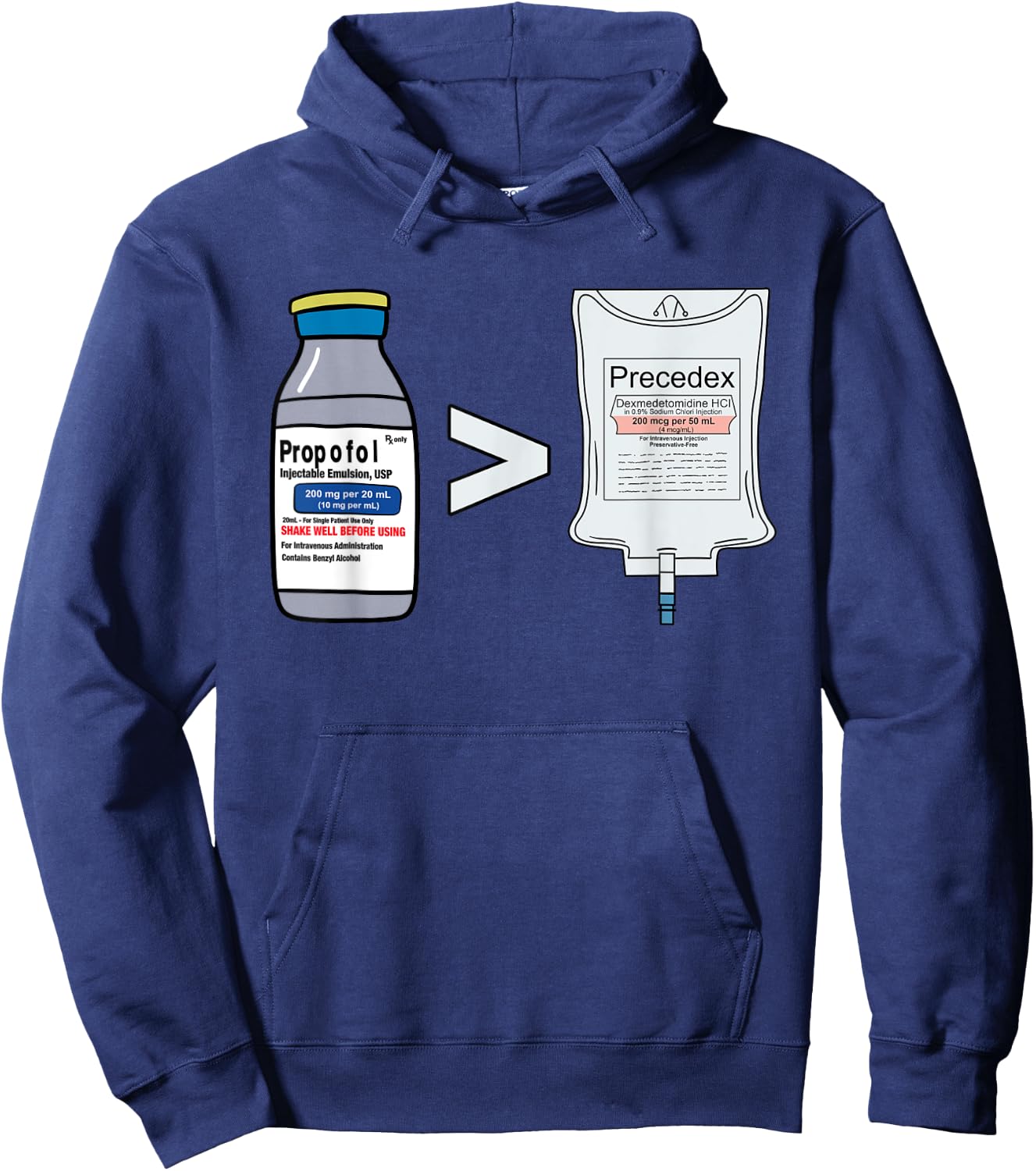 Propofol Precedex Funny Anesthesiologist Anesthesia Hoodie - Hoodie | Navy