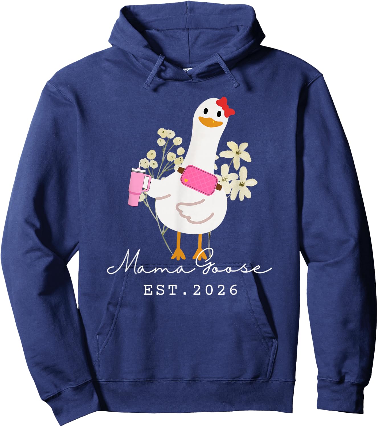 Mama Goose EST 2026 Funny New Silly Goose Mommy Hoodie - Hoodie | Navy