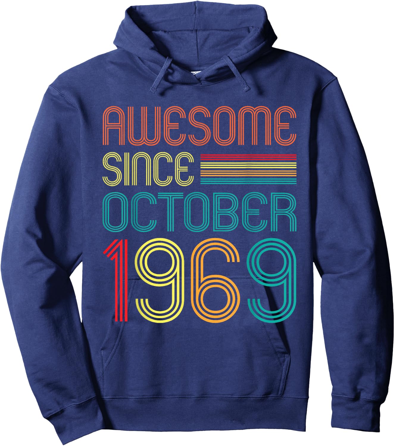 Awesome Since October 1969 Retro 55th Birthday 55 Years Old Hoodie - Hoodie | Navy