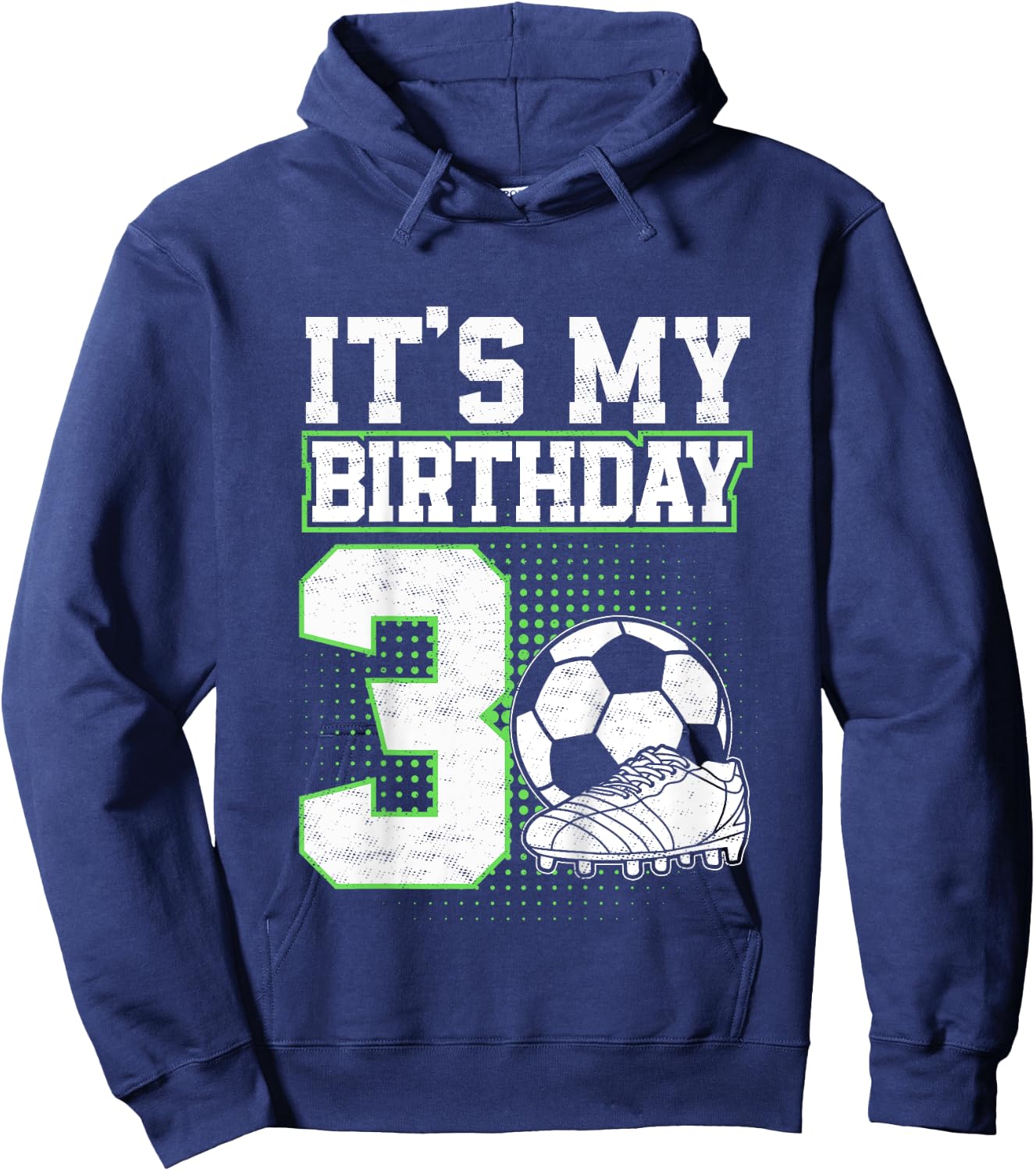 Kids 3 Year Old Soccer Boy Its My 3rd Birthday Soccer Ball Hoodie - Hoodie | Navy