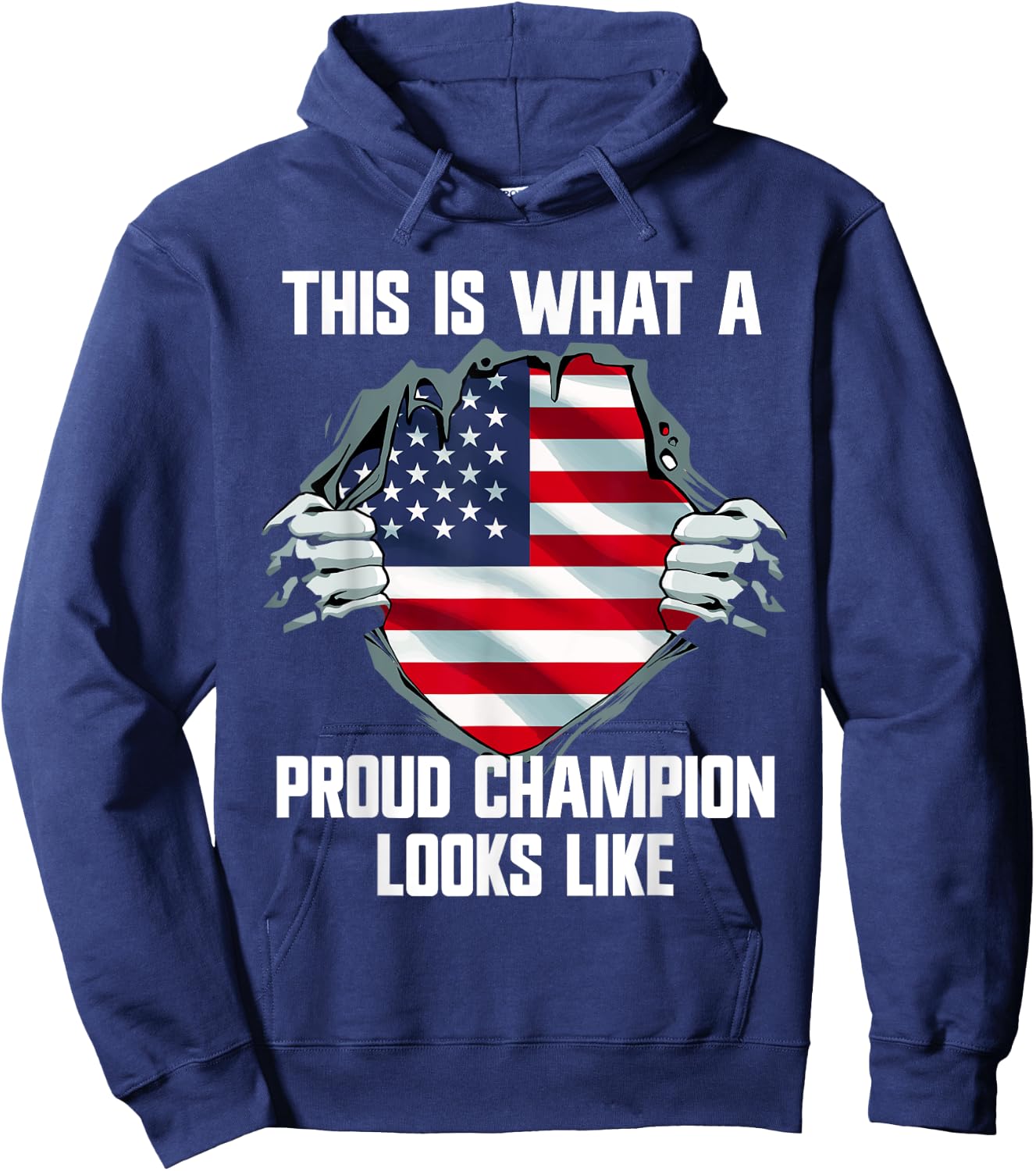 This is what a proud champion looks like - USA flag Hoodie - Hoodie | Navy