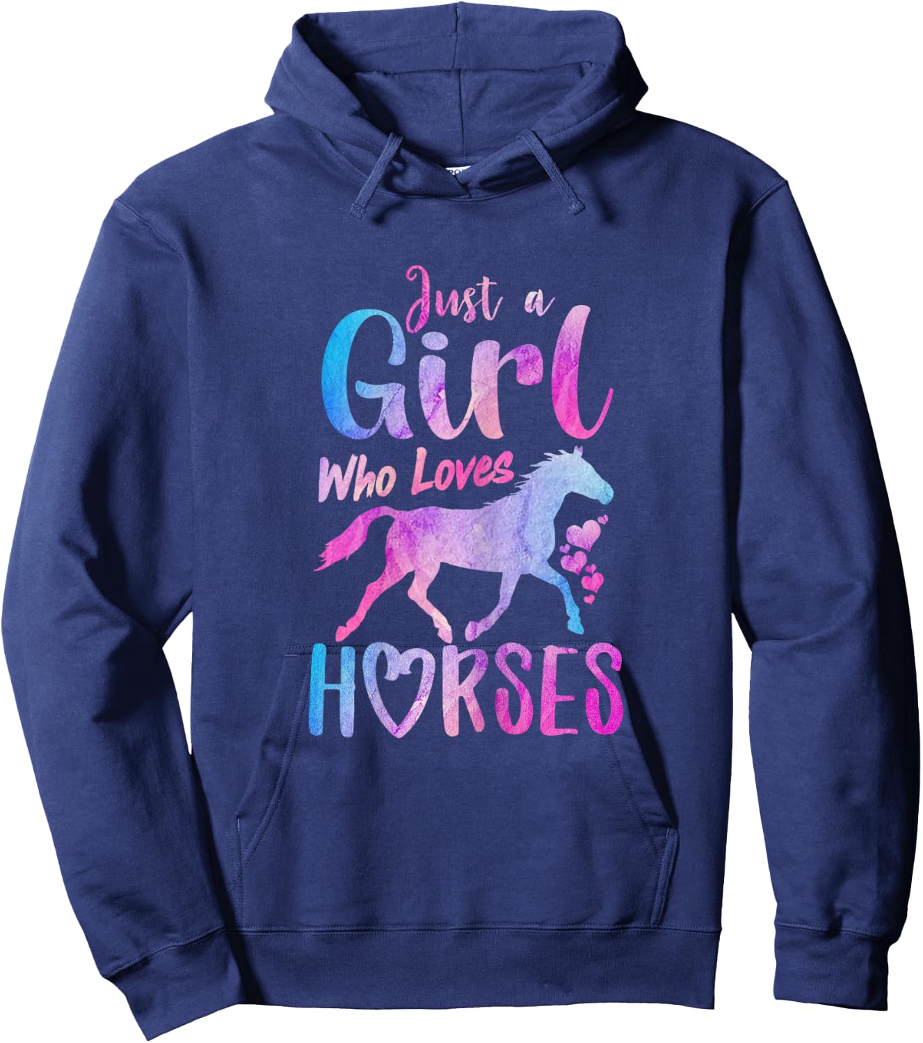 Just A Girl Who Loves Horses Riding Cute Horse Girls Women Hoodie - Hoodie | Navy